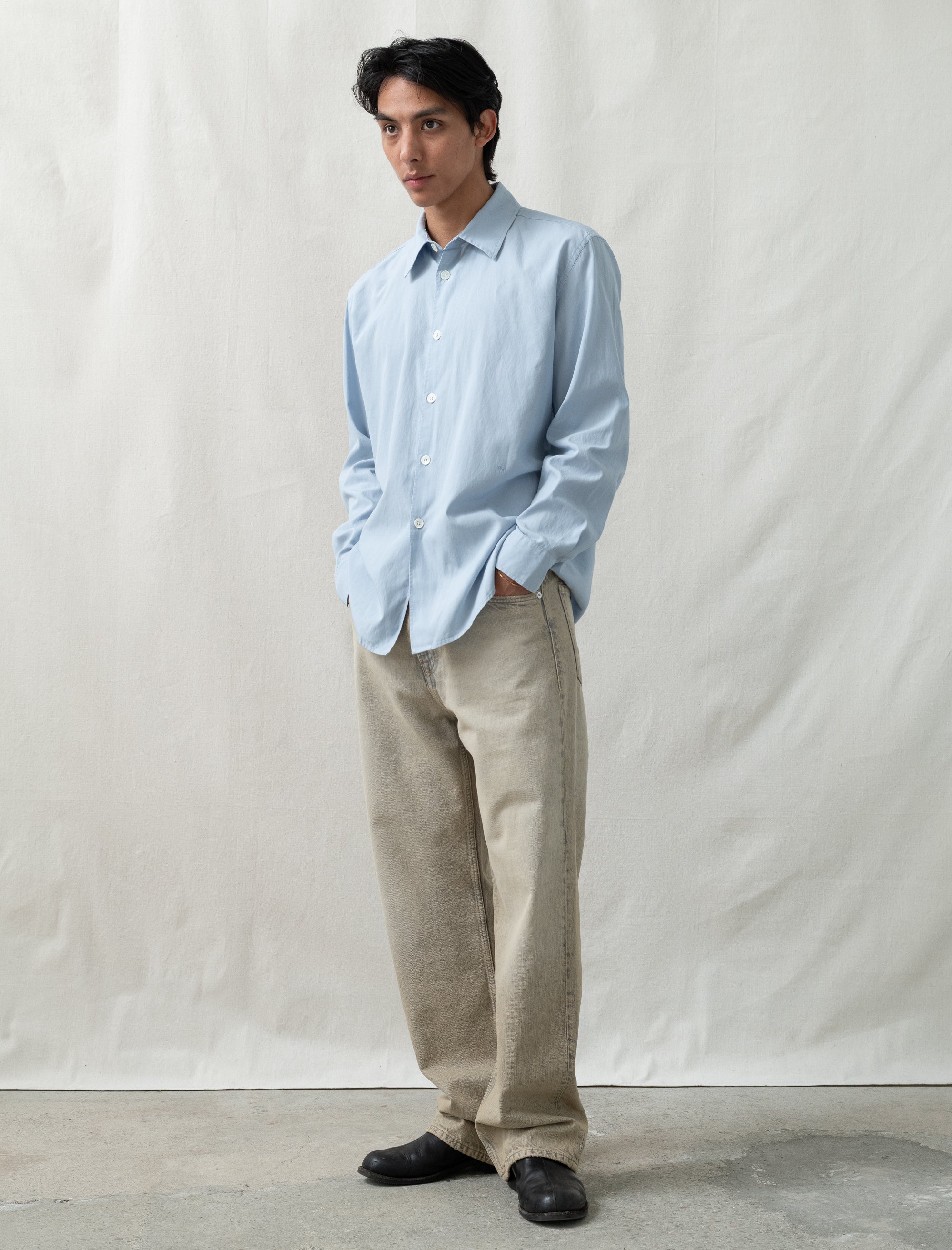 Beyond Shirt (Powder Blue Liquid Poplin)