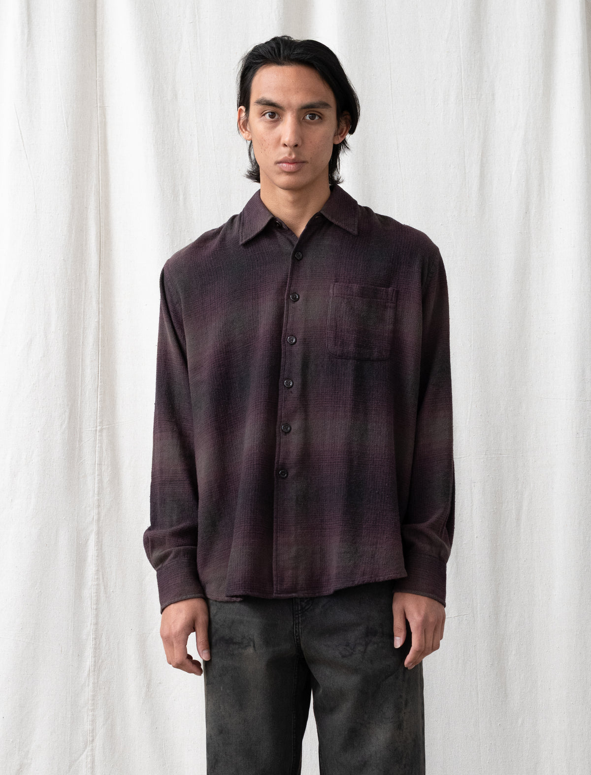 Above Shirt (Cordial Dusk Check Grain Weave)