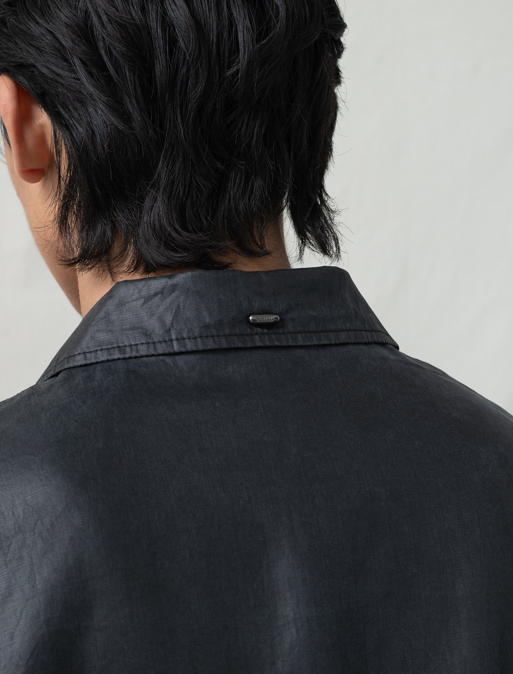 Mini Jacket Worker (Lacquer Black Mirror Tencel)