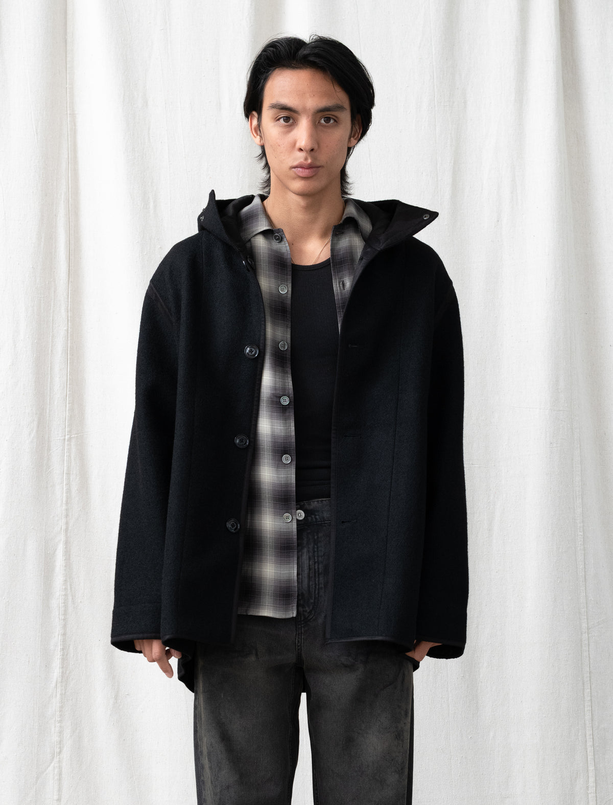 Liner Jacket (Black Stamped Wool)