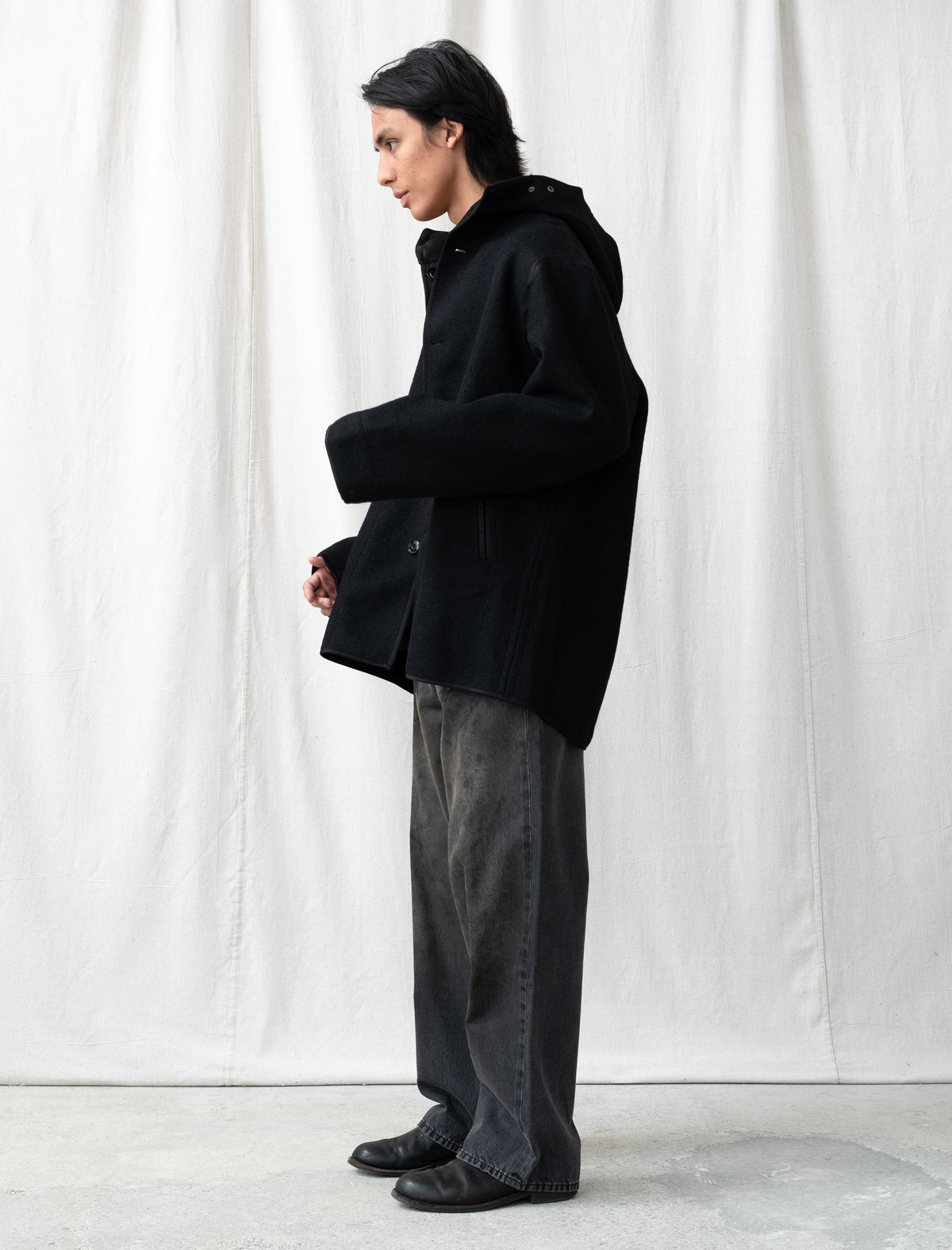 Liner Jacket (Black Stamped Wool)