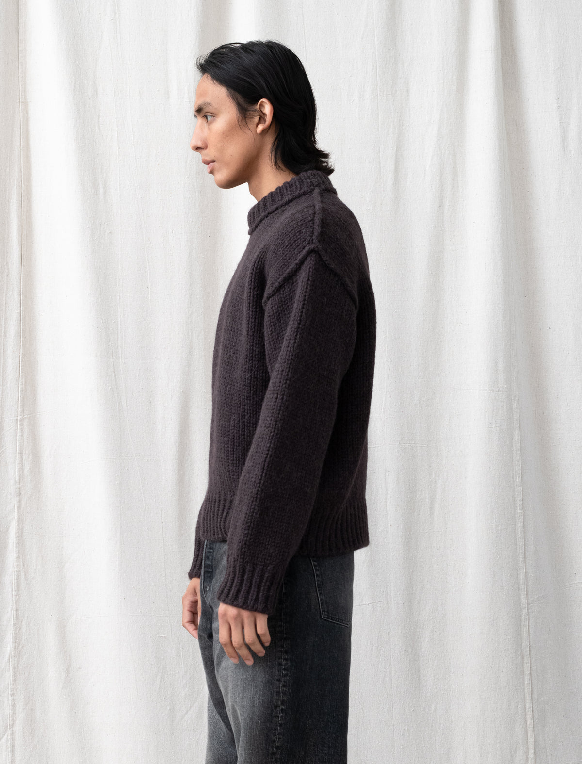 Mock Roundneck (Brown Bear Mega Alpaca Wool)