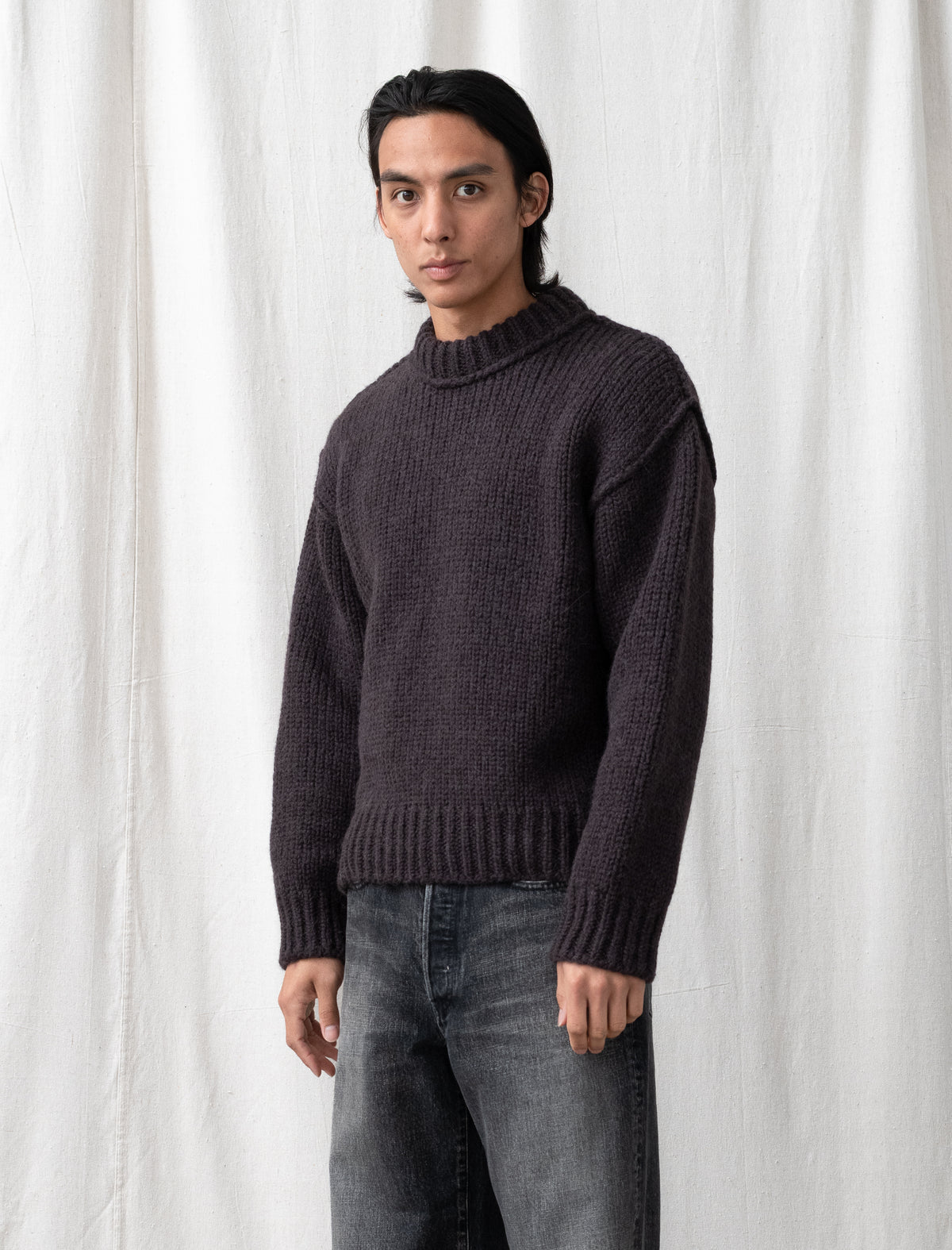 Mock Roundneck (Brown Bear Mega Alpaca Wool)