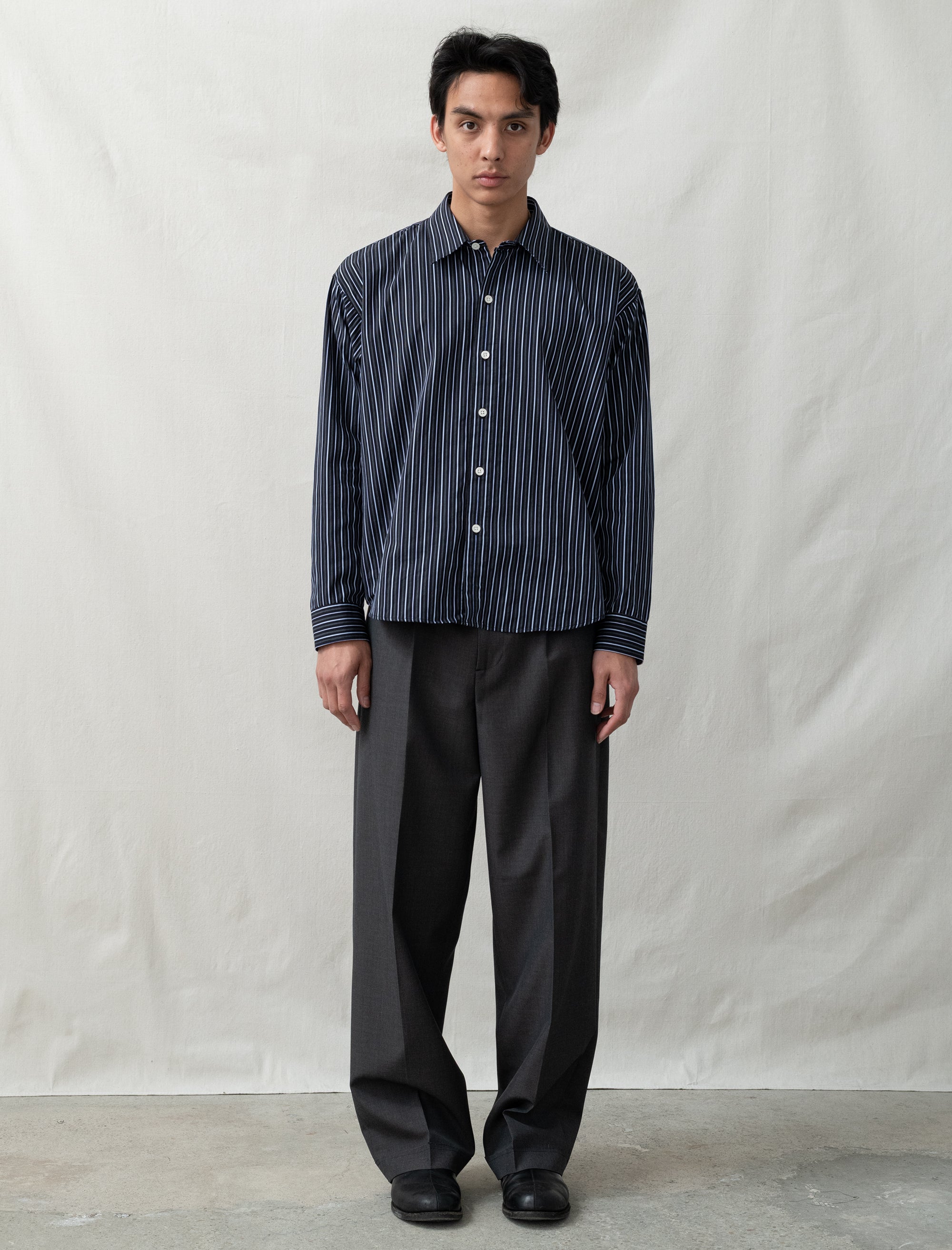 Patch Trousers (Grey Dry Wool)