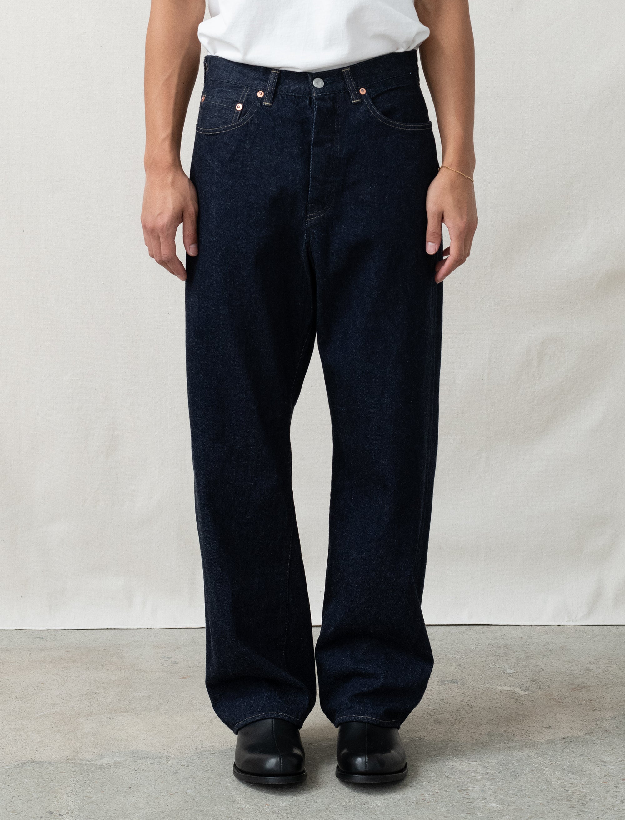 PHIGVEL フィグベルClassic Denim Trousers 2026 Phigvel Classic Wide Jeans (Indigo) – Bows and Arrows