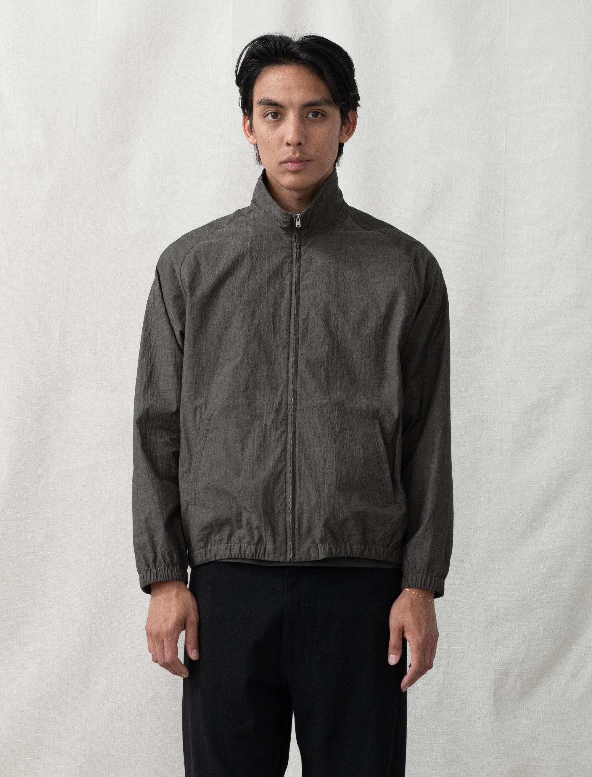 Tumbled Poplin Full Zip (Brown Pearl)