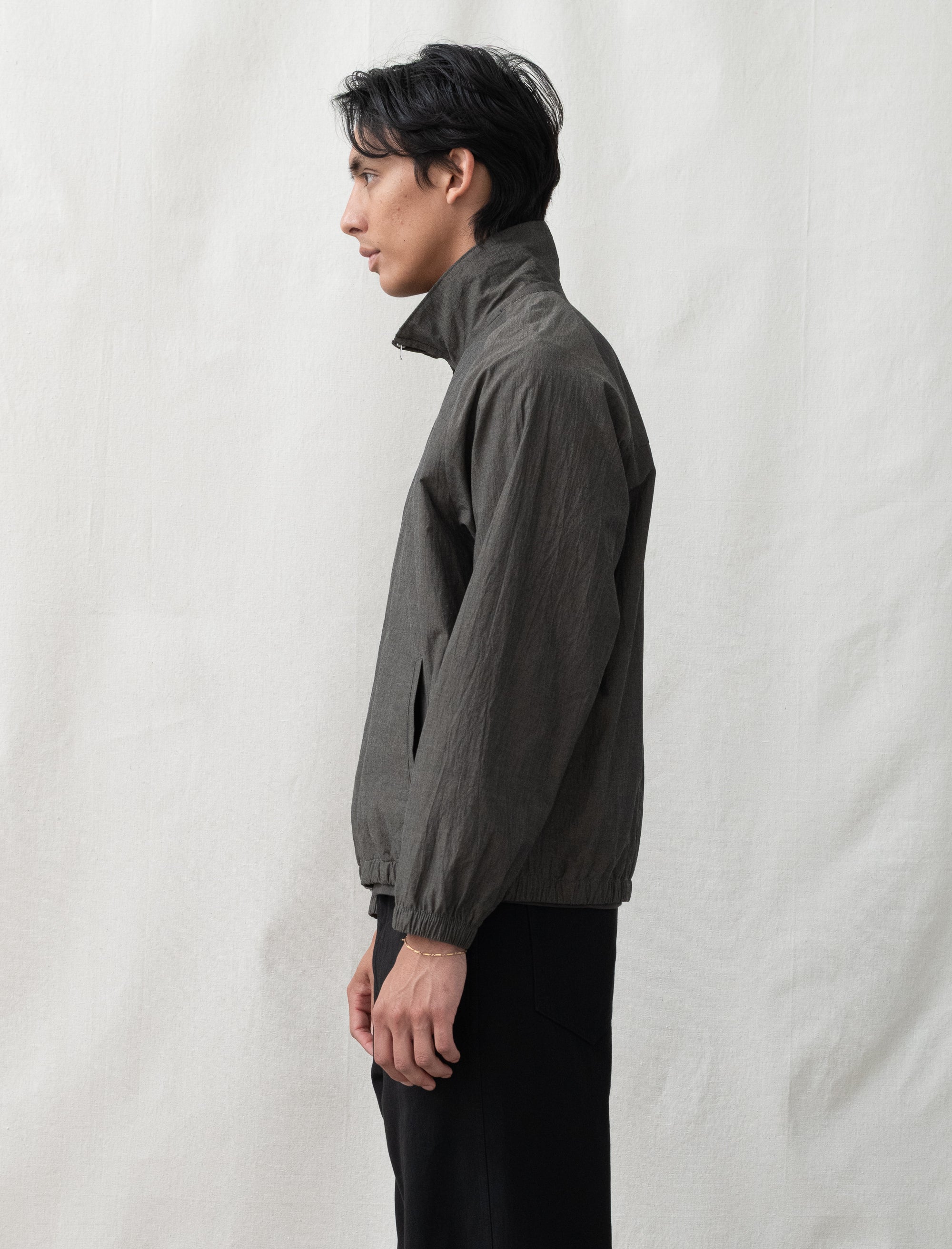Tumbled Poplin Full Zip (Brown Pearl)