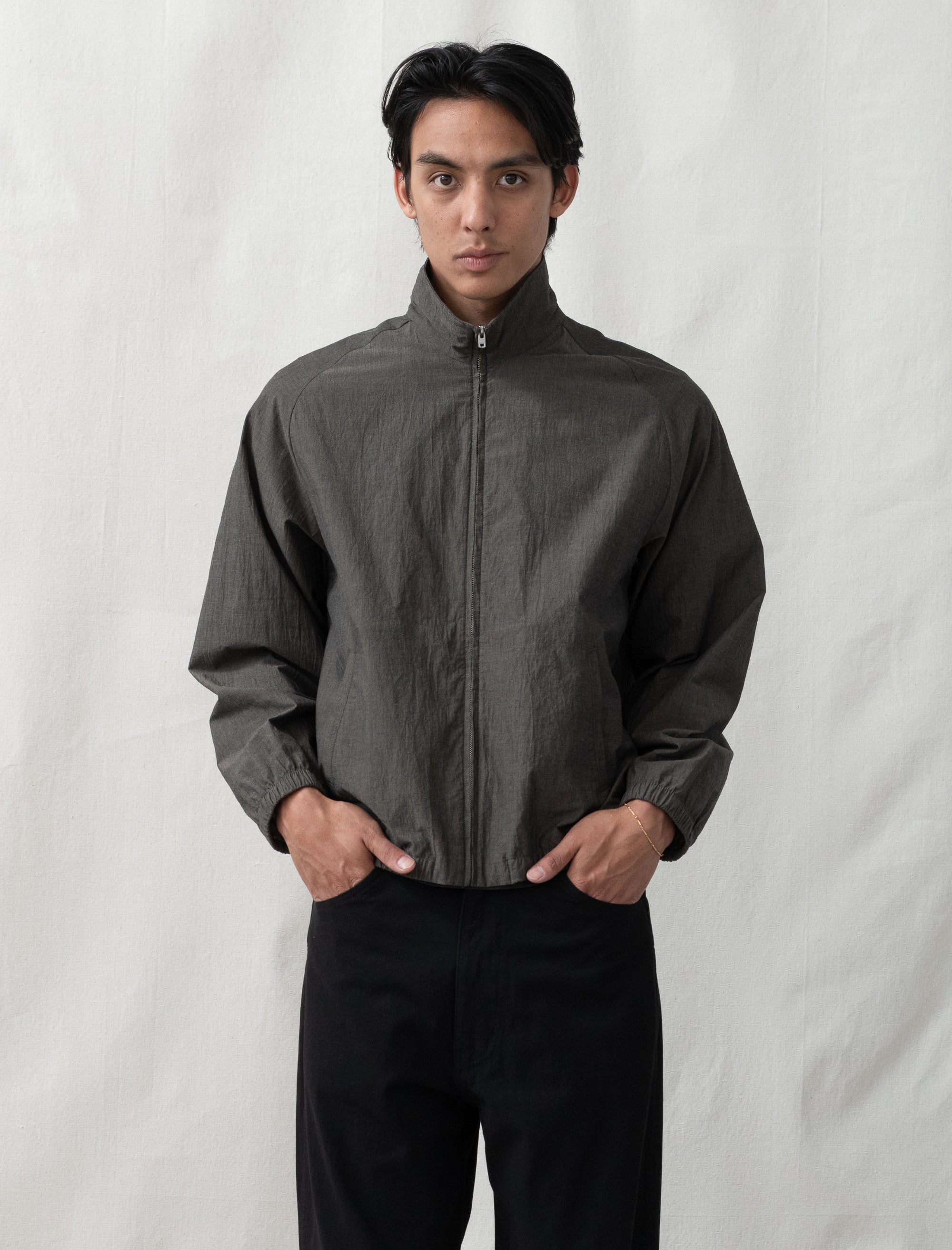 Tumbled Poplin Full Zip (Brown Pearl)