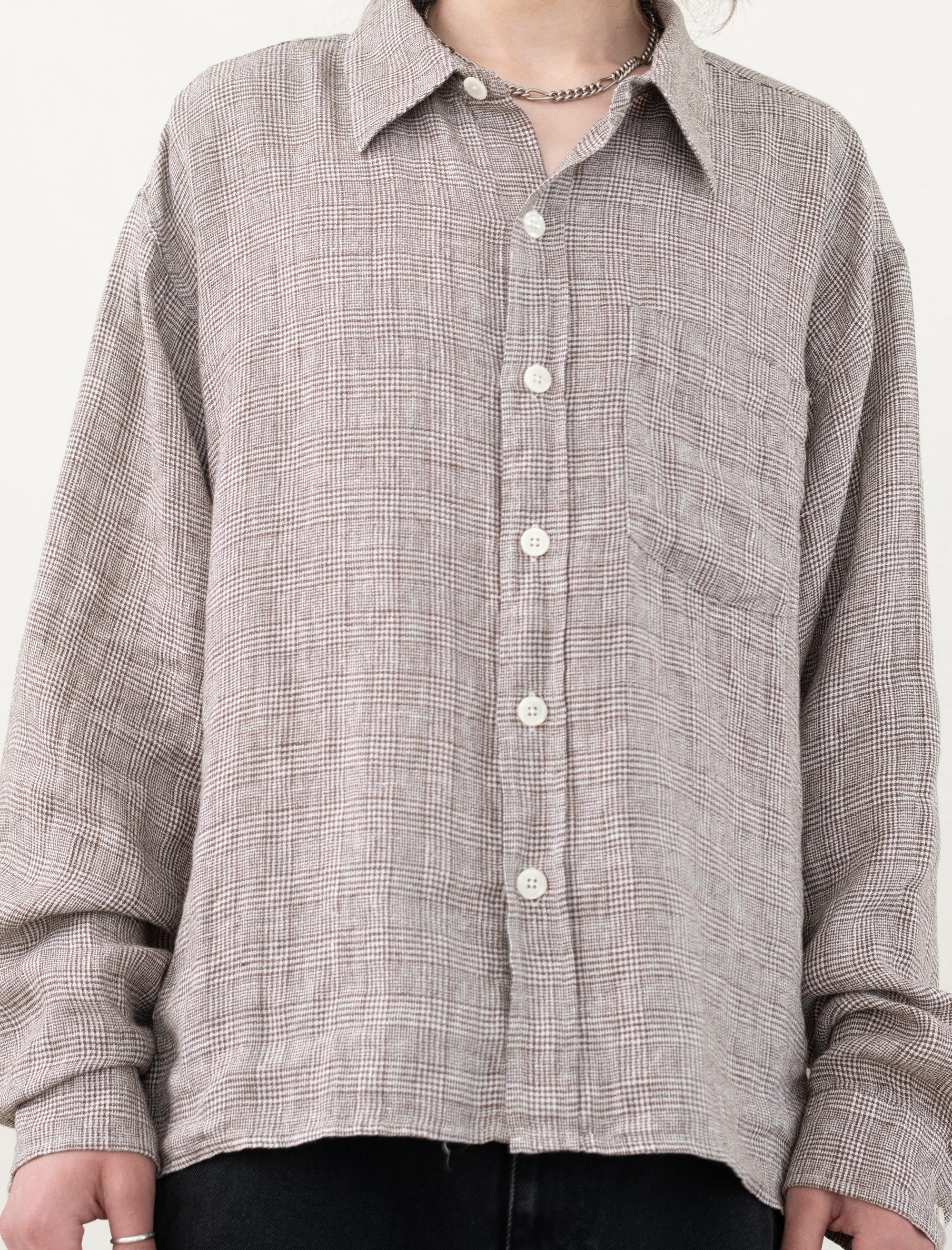 Priority Shirt (Brown Linen Check)