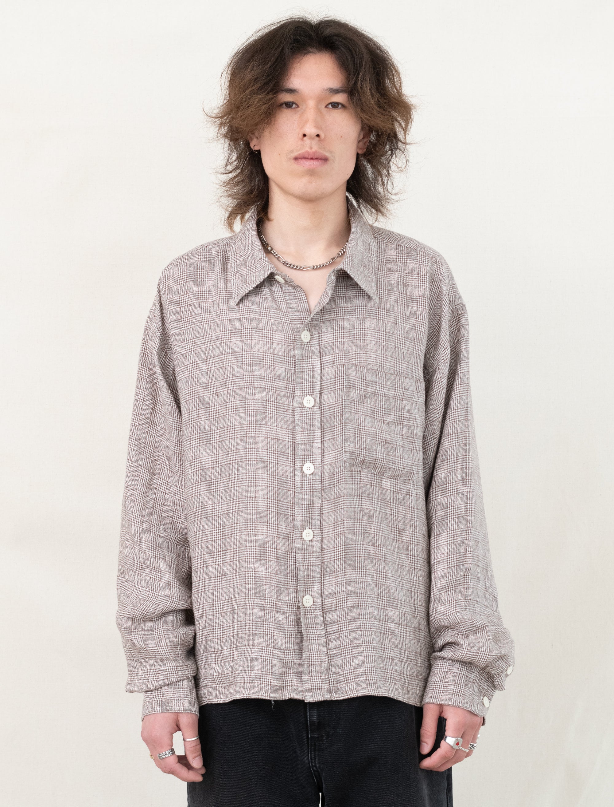 Priority Shirt (Brown Linen Check)