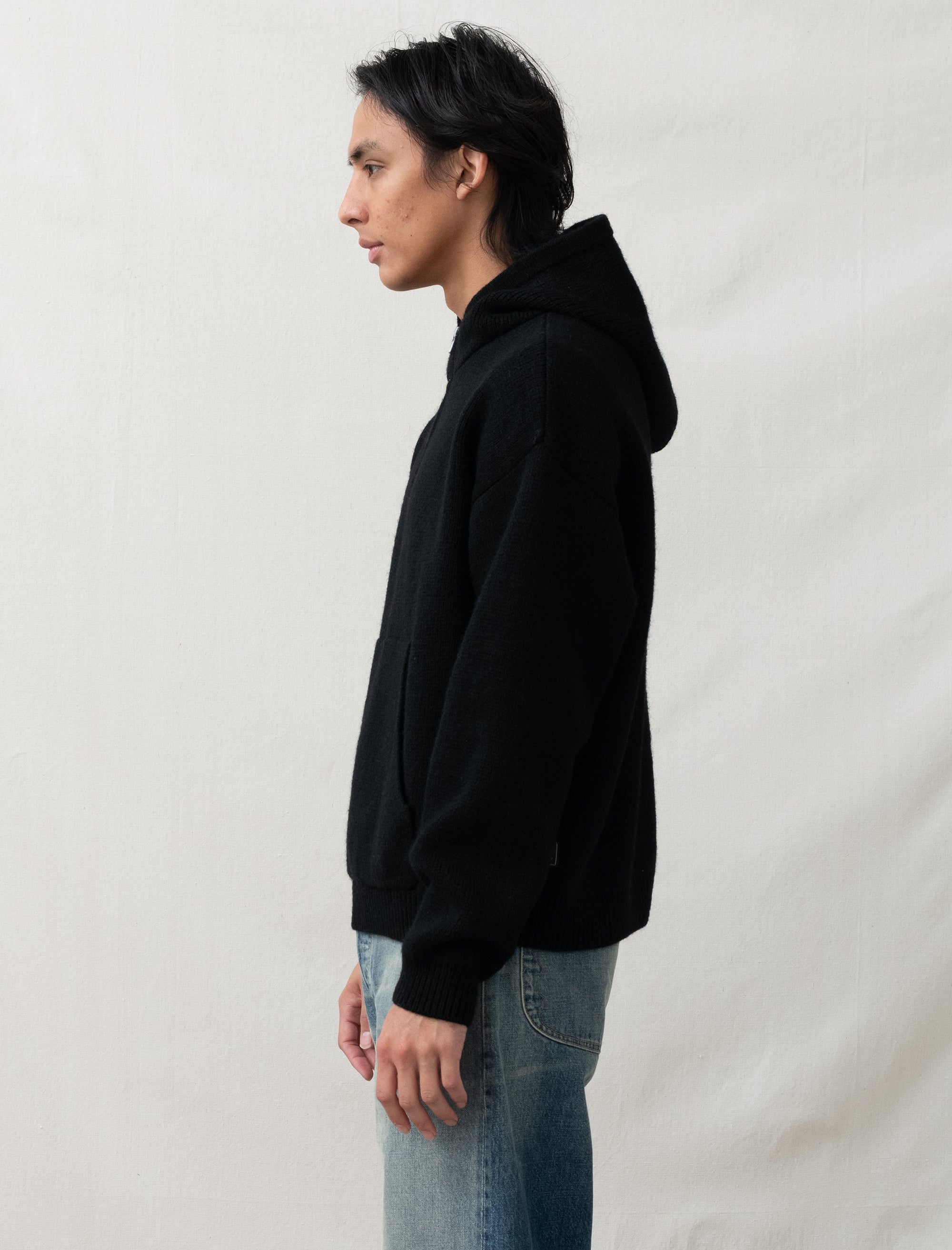 stussy quarter zip hooded sweater