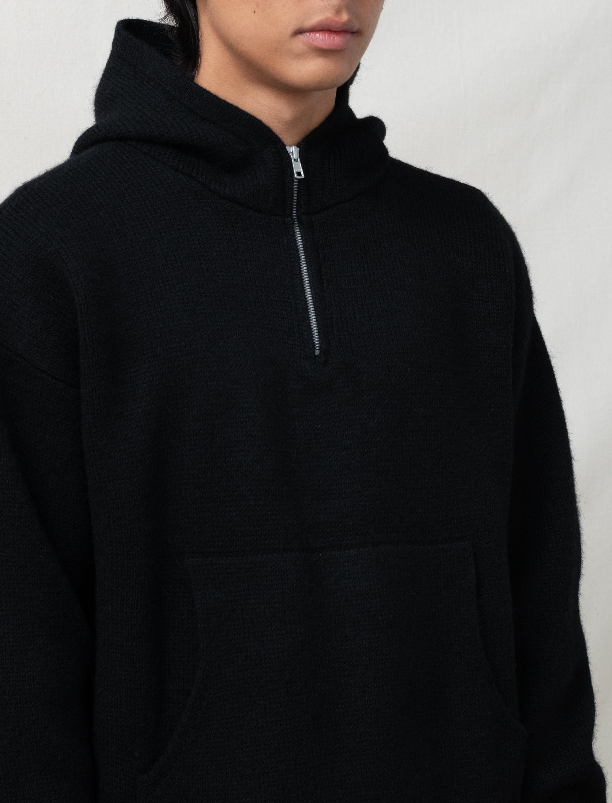 stussy quarter zip hooded sweater