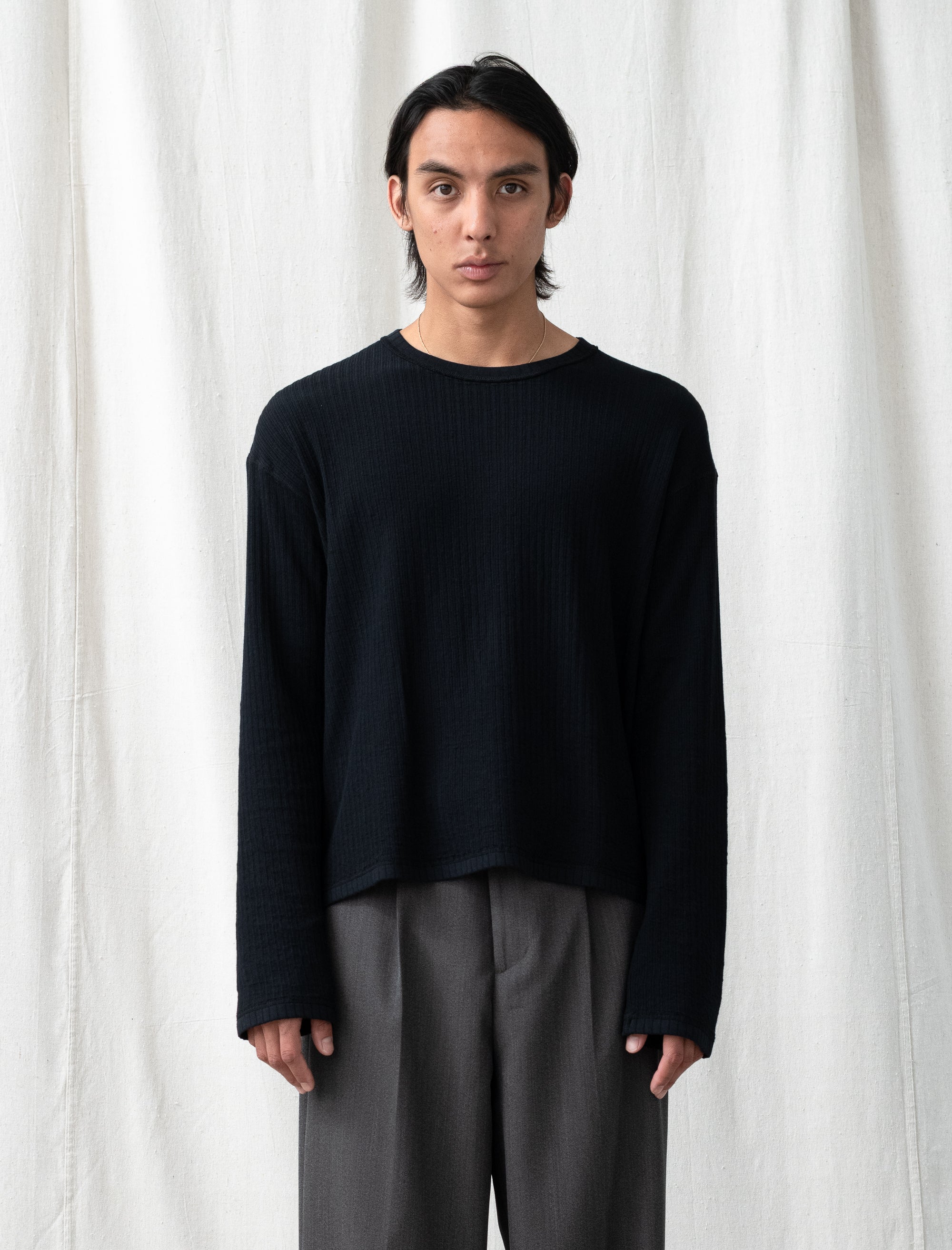 Reverse Rib Sweater (Black)