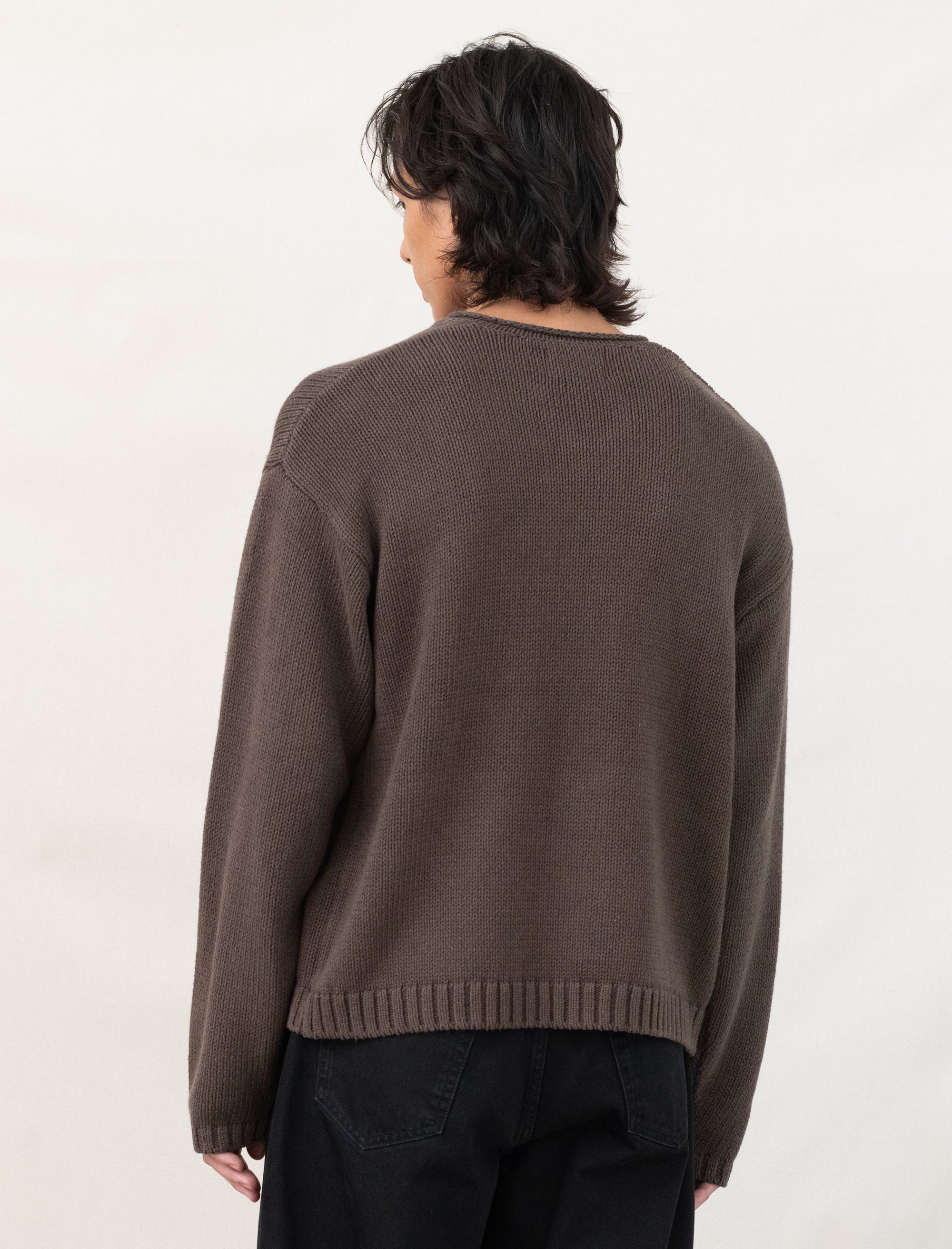 V-Neck Logo Sweater (Brown)