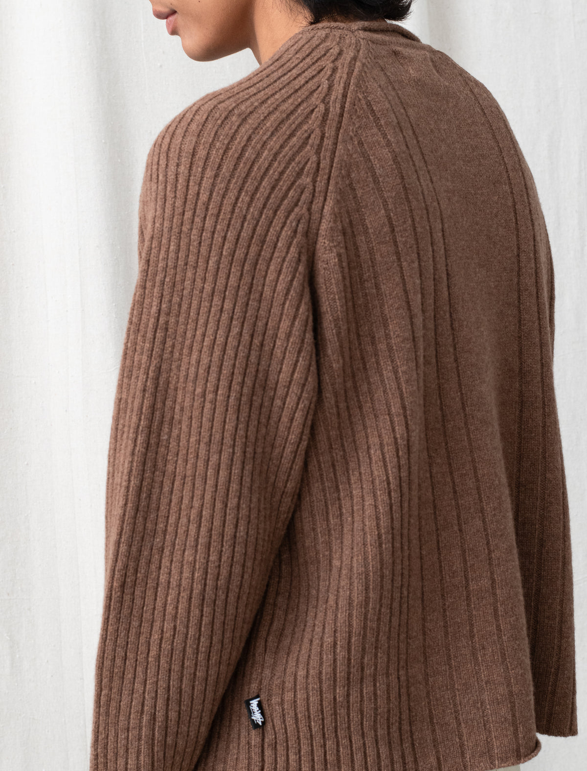 Merino Roll Neck Sweater (Brown)