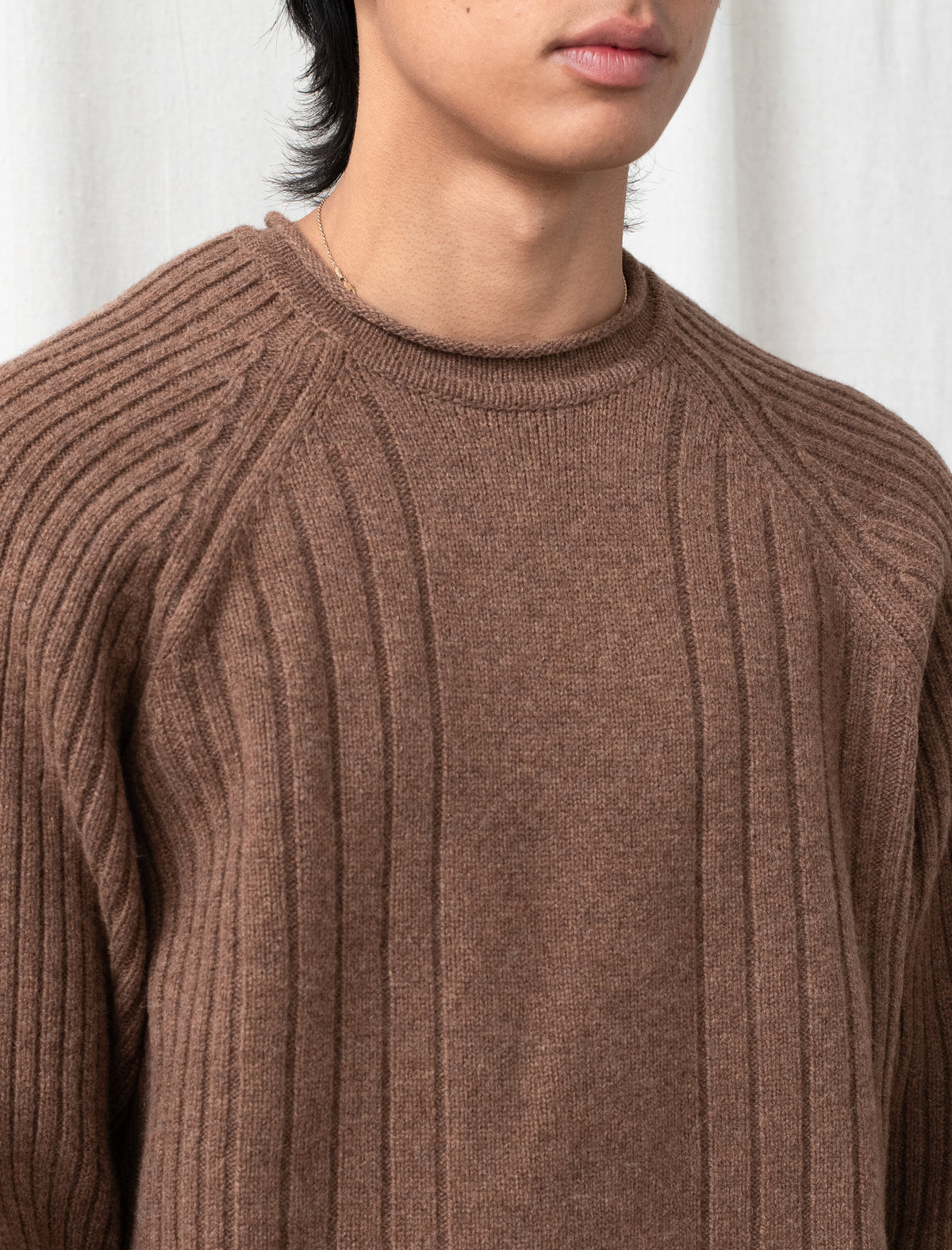 Merino Roll Neck Sweater (Brown)
