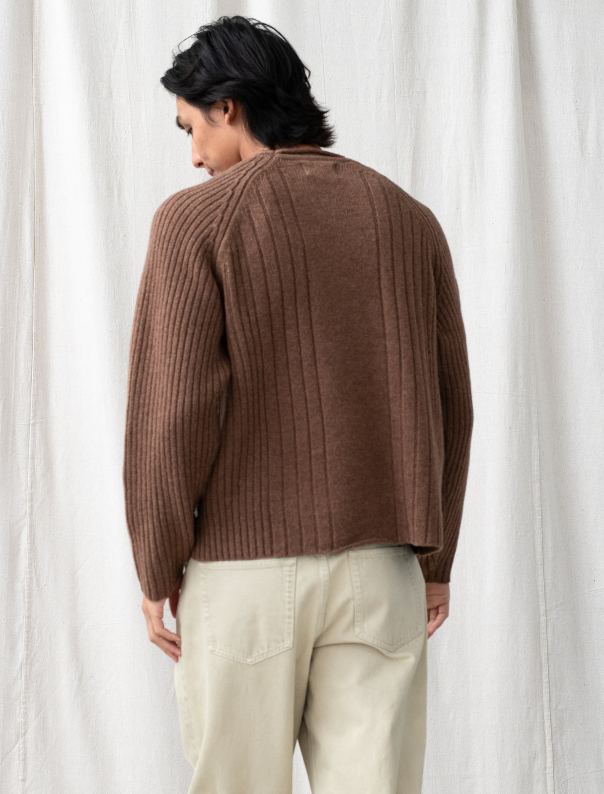 Merino Roll Neck Sweater (Brown)