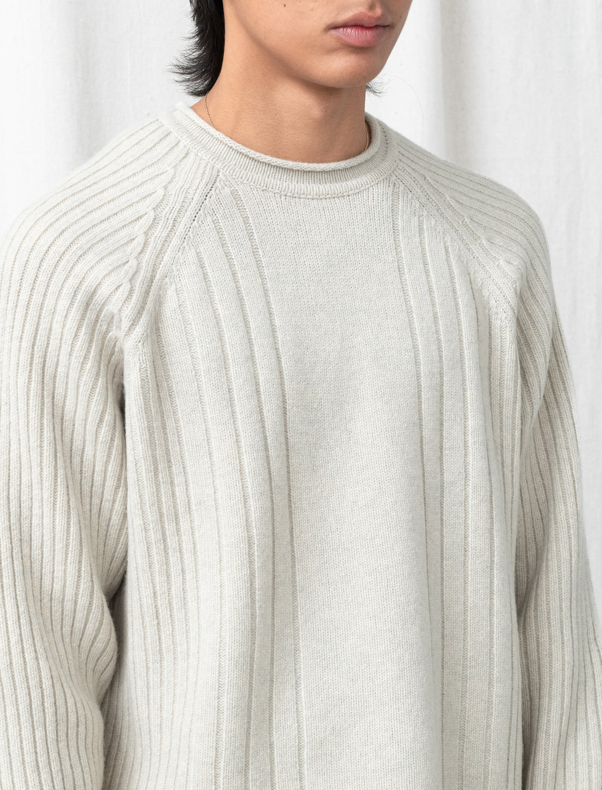 Merino Roll Neck Sweater (Natural)