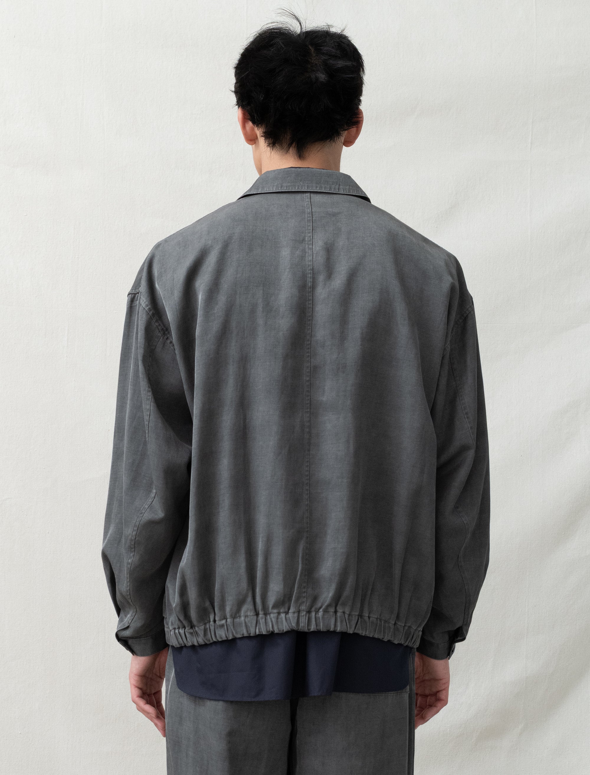 still by hand Pigment Zip Up Blouson (Dusty Grey)