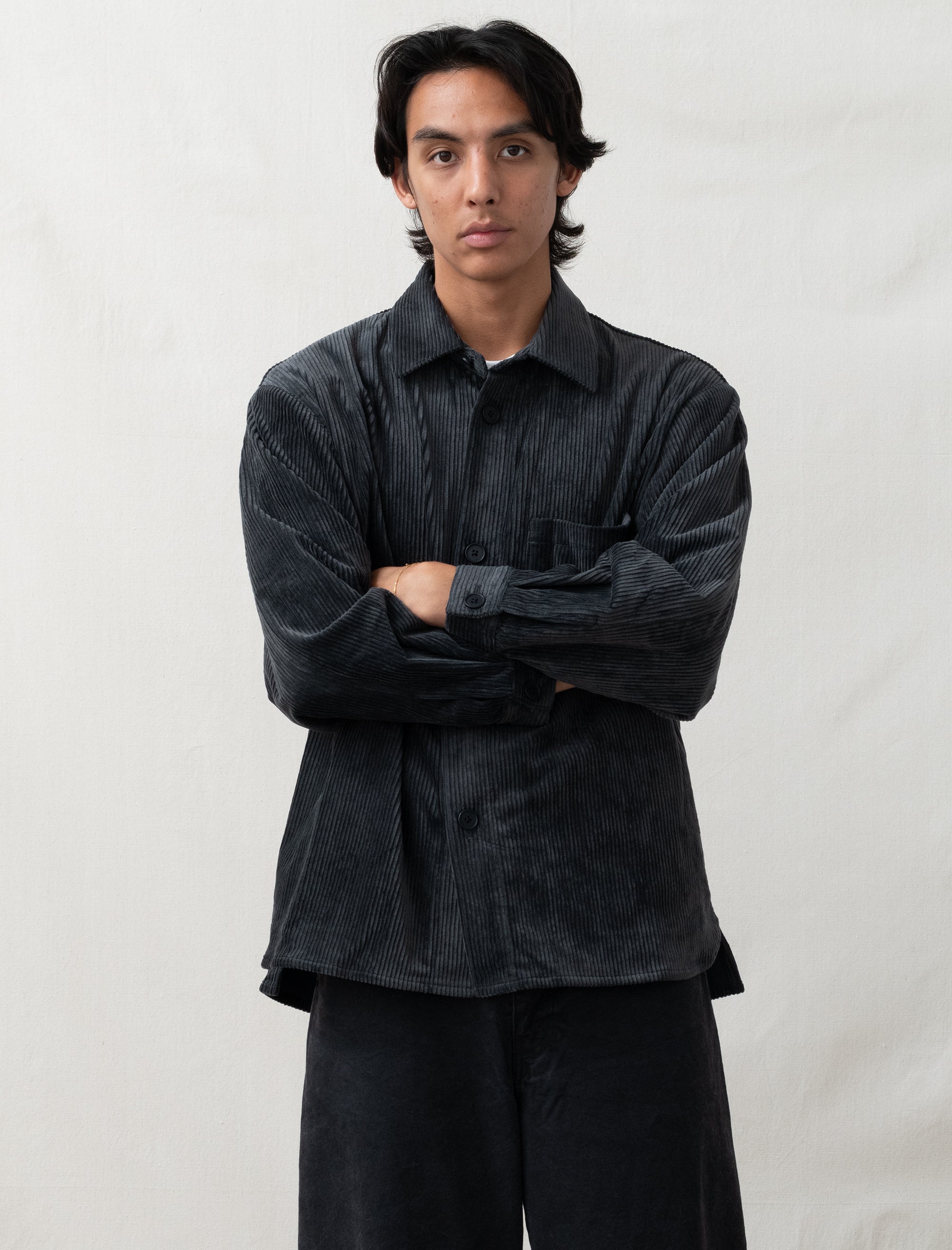 Still by Hand cord shirt jacket 