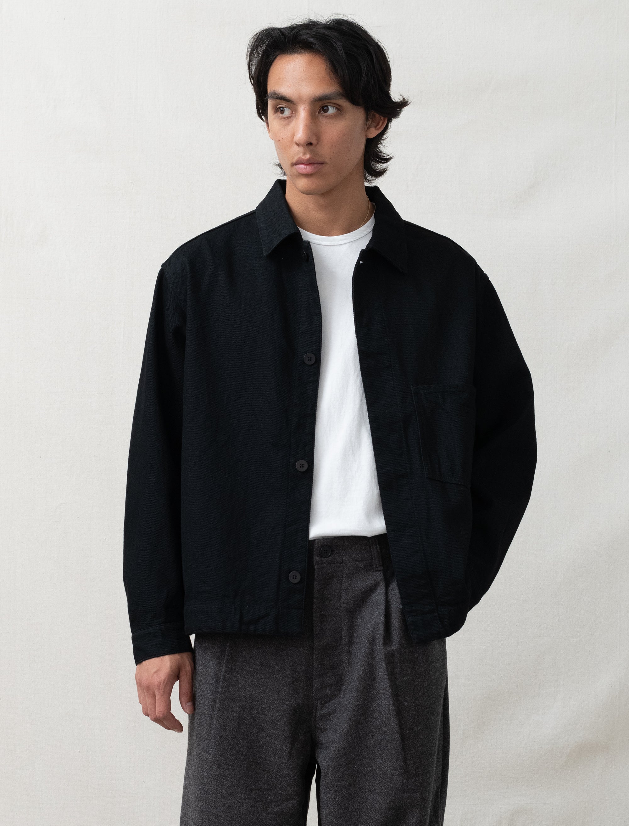 still by hand denim jacket in black 