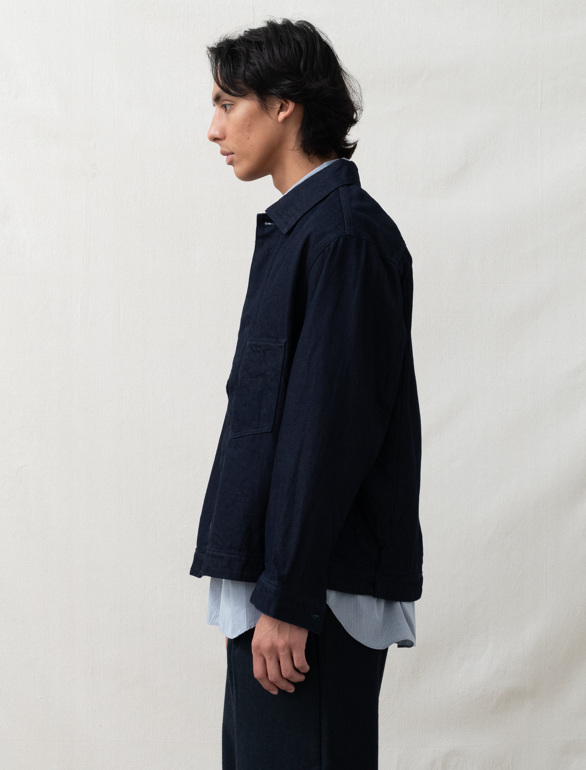 still by hand denim jacket indigo 