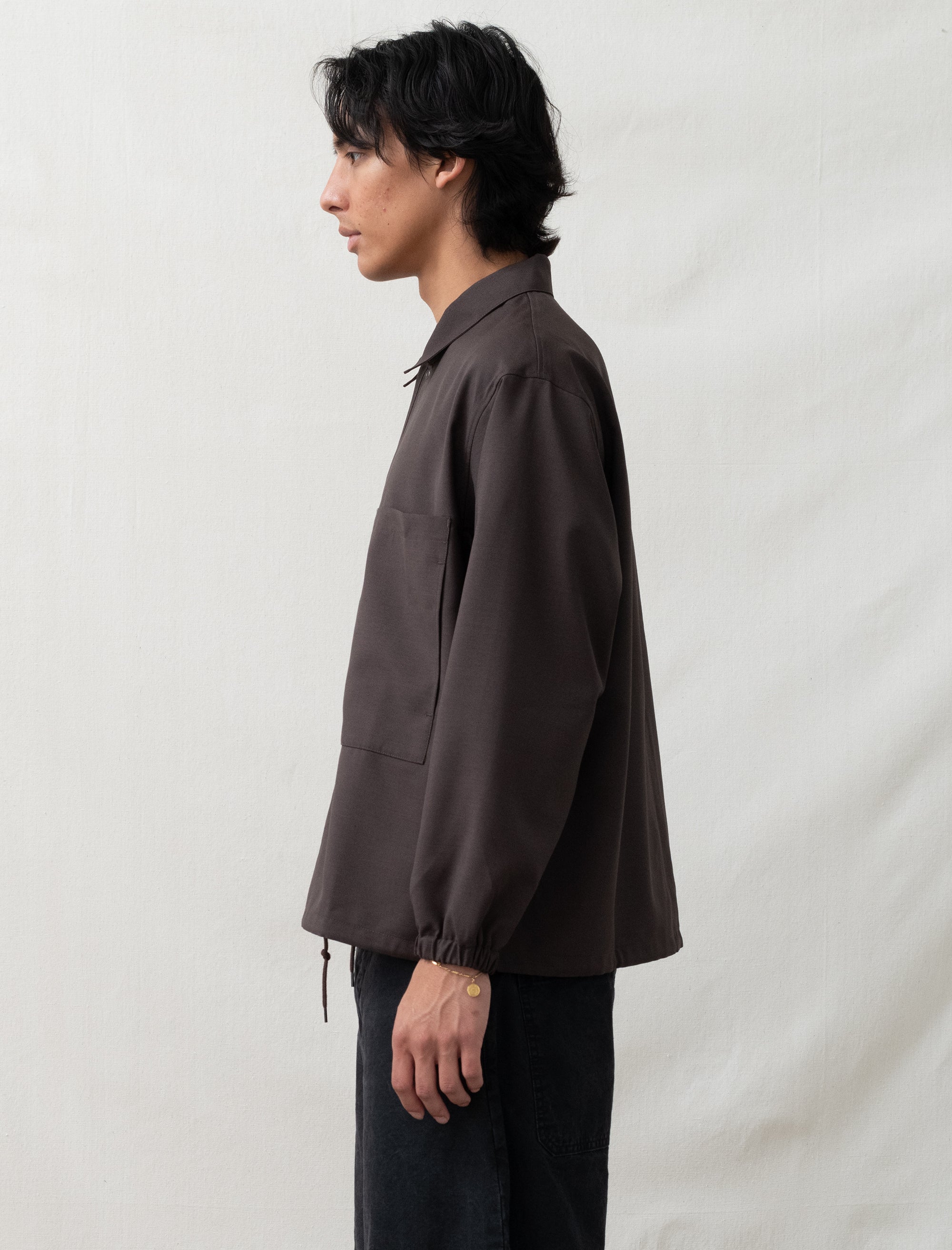 still by hand double pocket shirt in brown