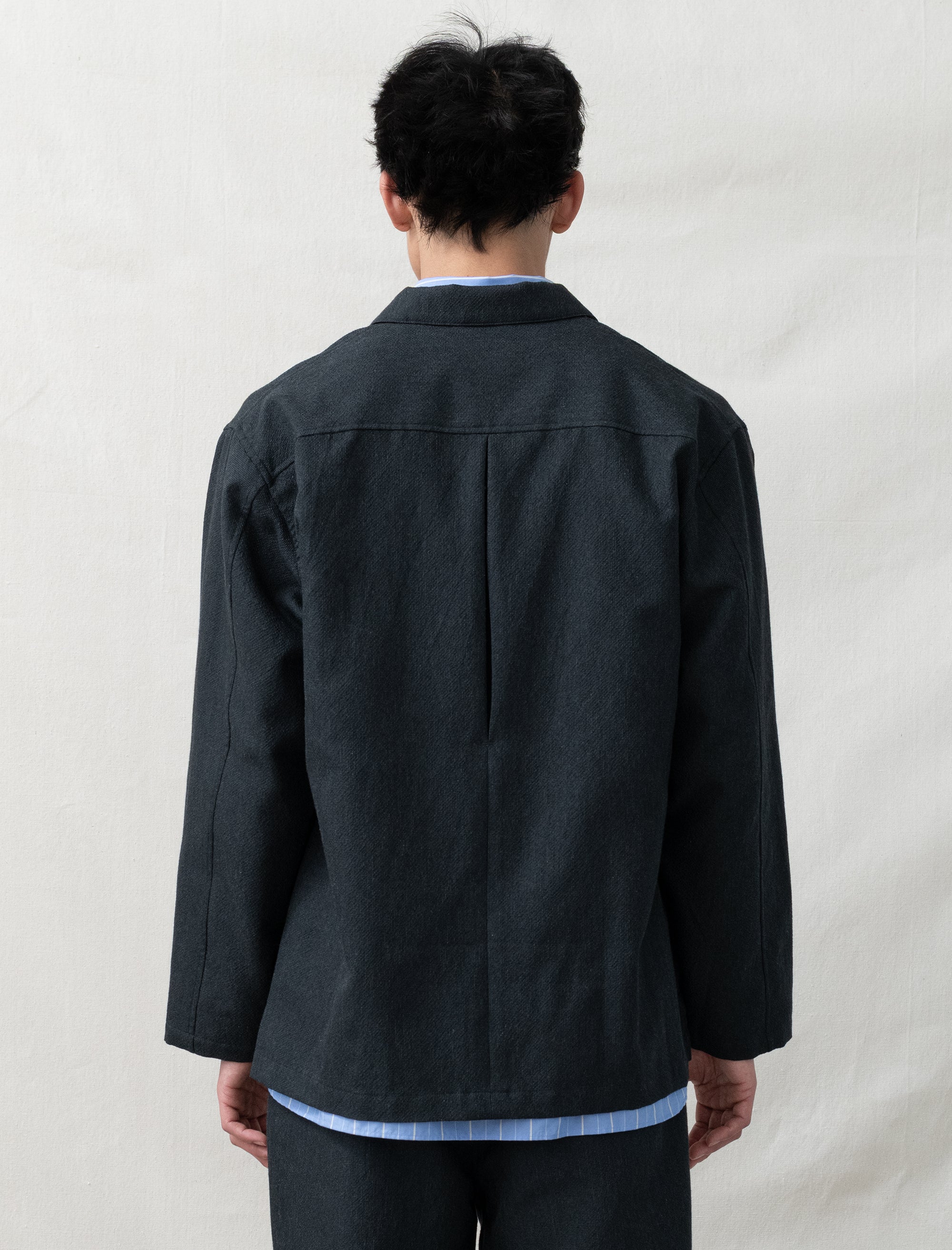 still by hand Mixed Shirt Jacket (Ink Black)