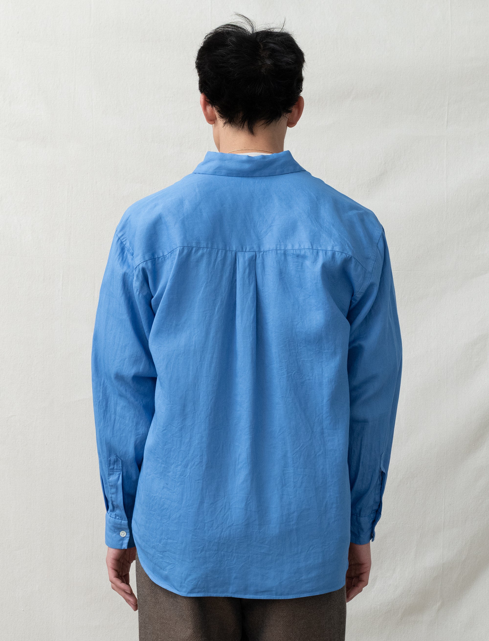 still by hand Garment-Dye Over Shirt (Sky Blue)