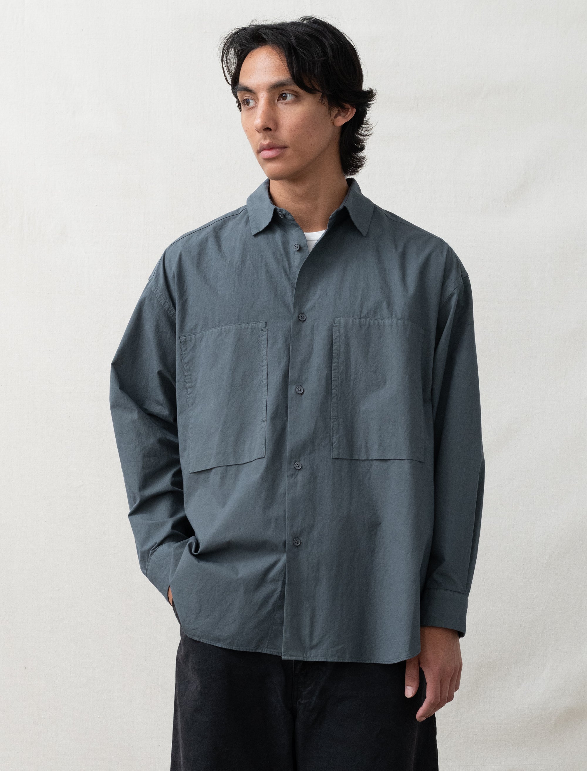 still by hand overshirt in grey 