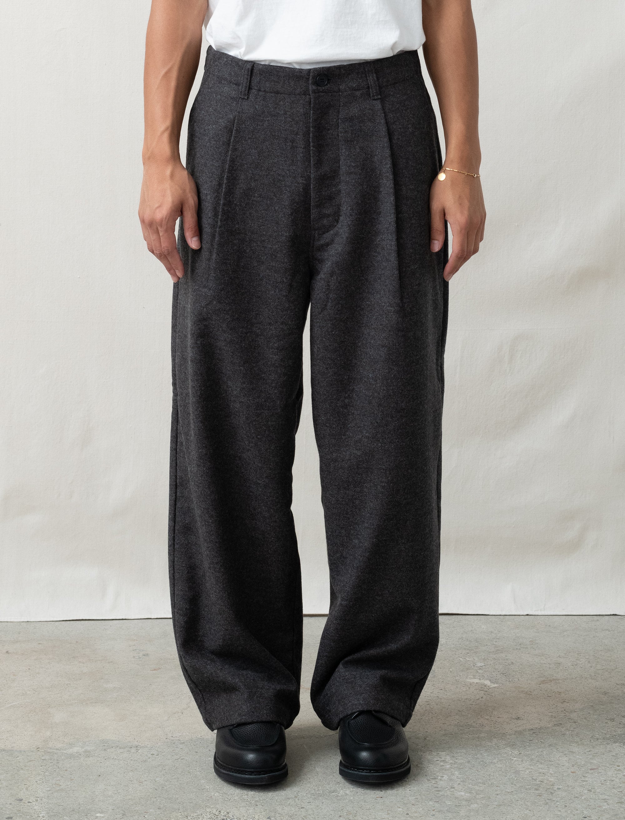 Stilly by hand wide pants in charcoal 
