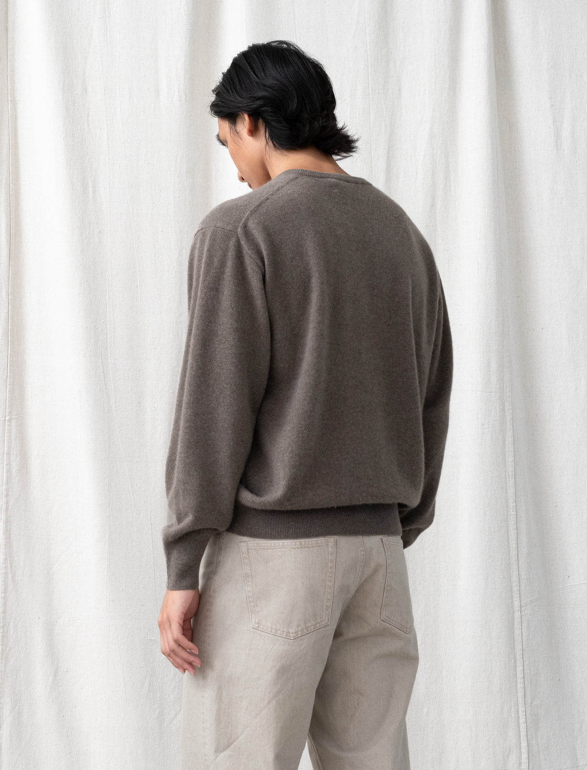 Pure Cashmere Knit Crew Neck LS (Taupe)