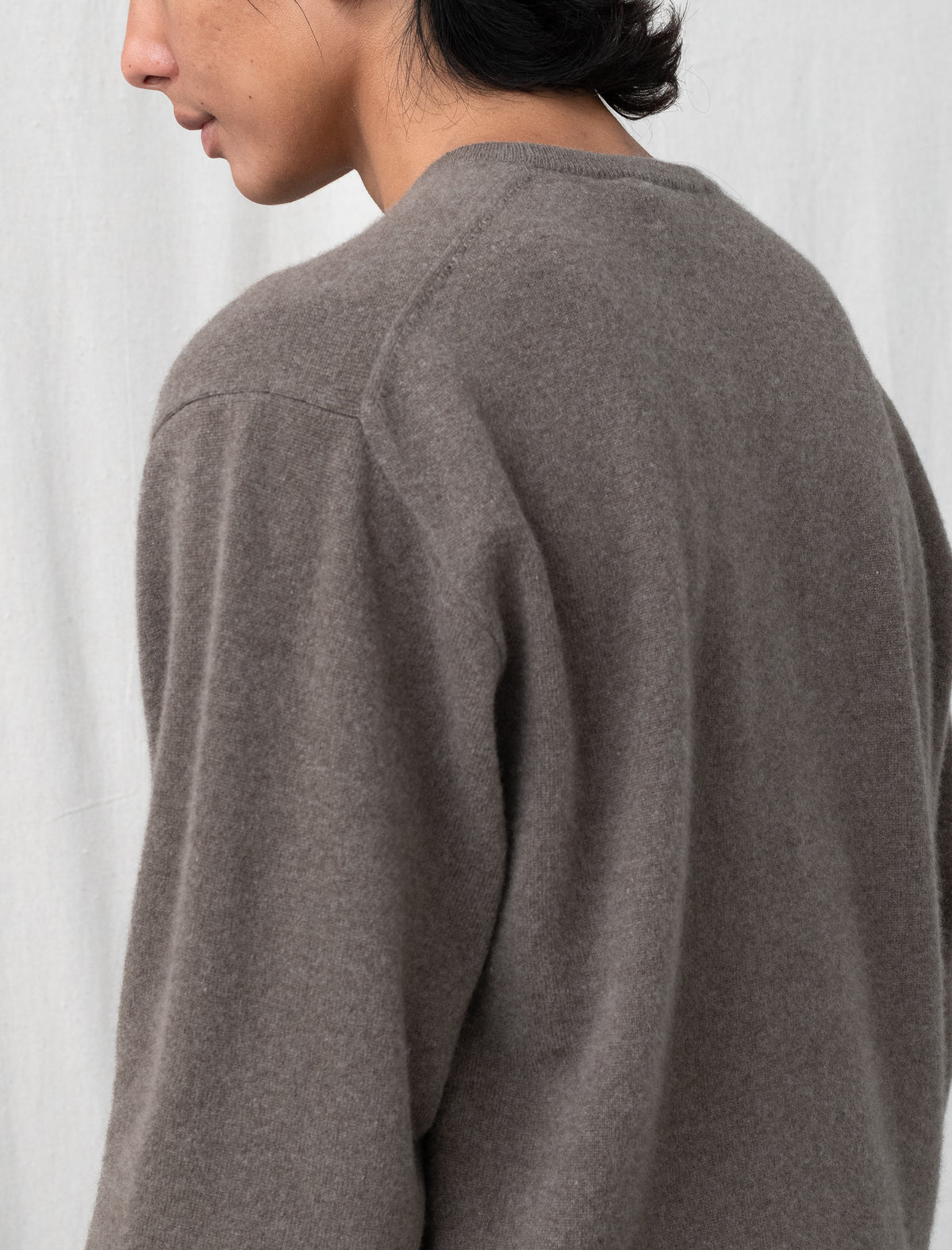 Pure Cashmere Knit Crew Neck LS (Taupe)