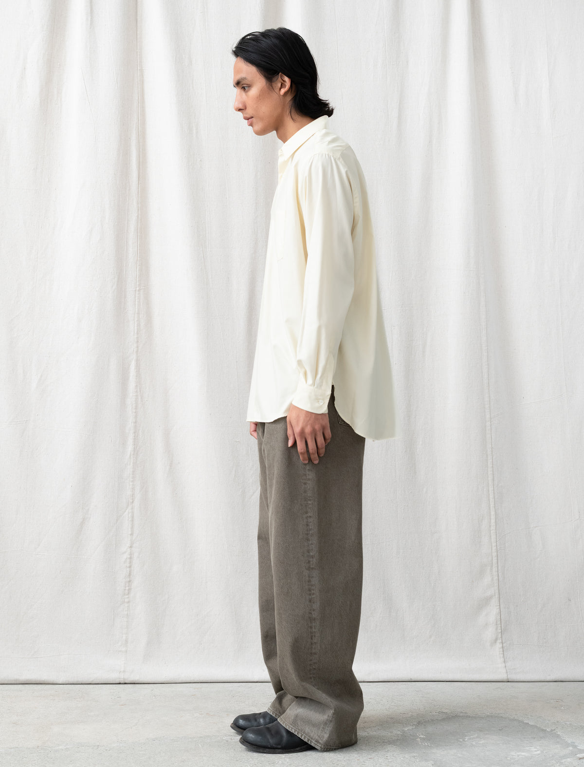 Loose Color Denim Pants (Khaki)
