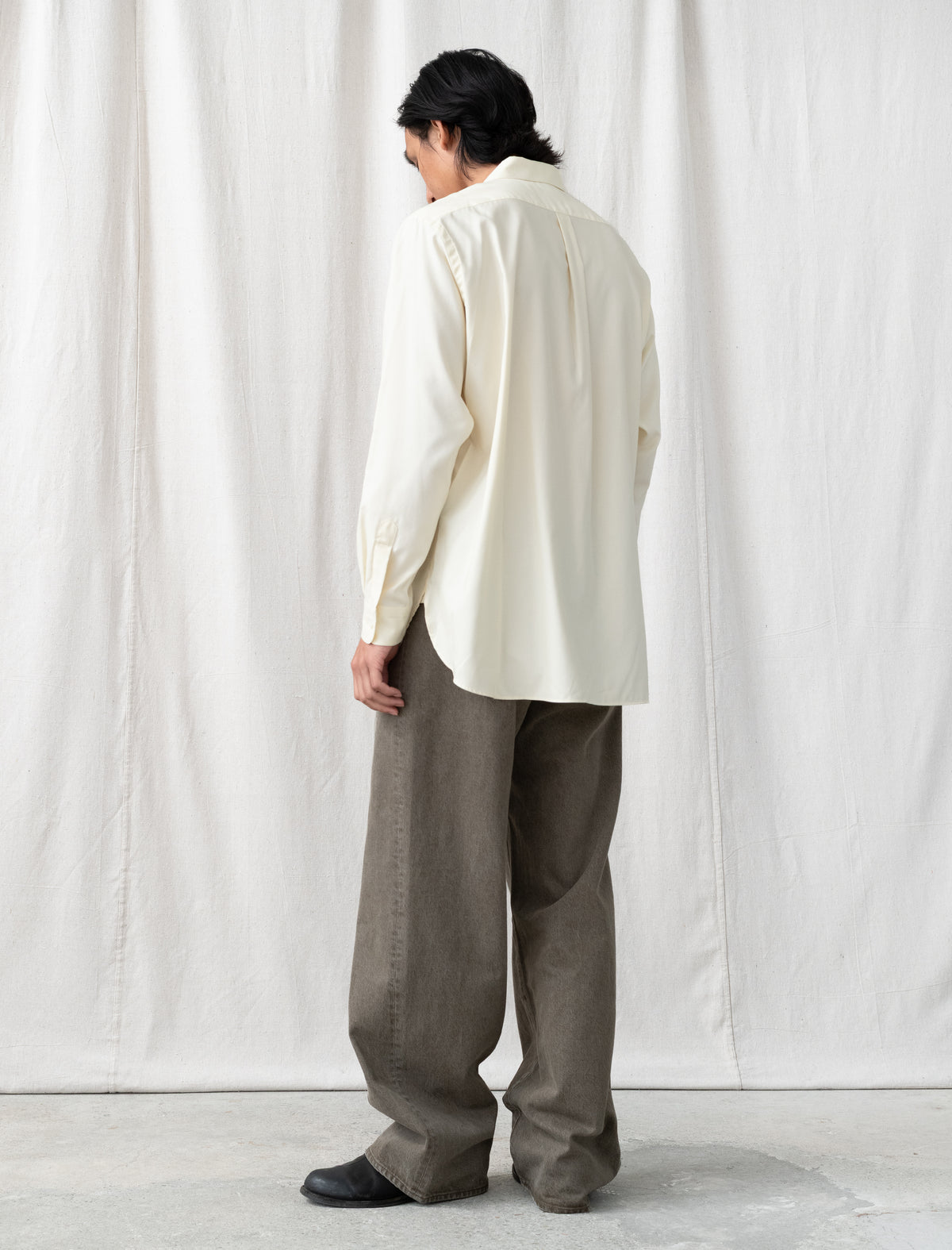 Loose Color Denim Pants (Khaki)