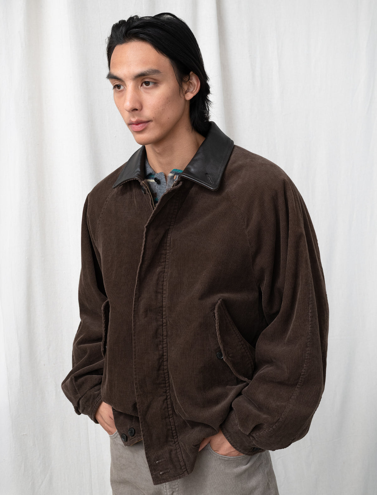 Vintage Corduroy Zip Jacket (Brown)