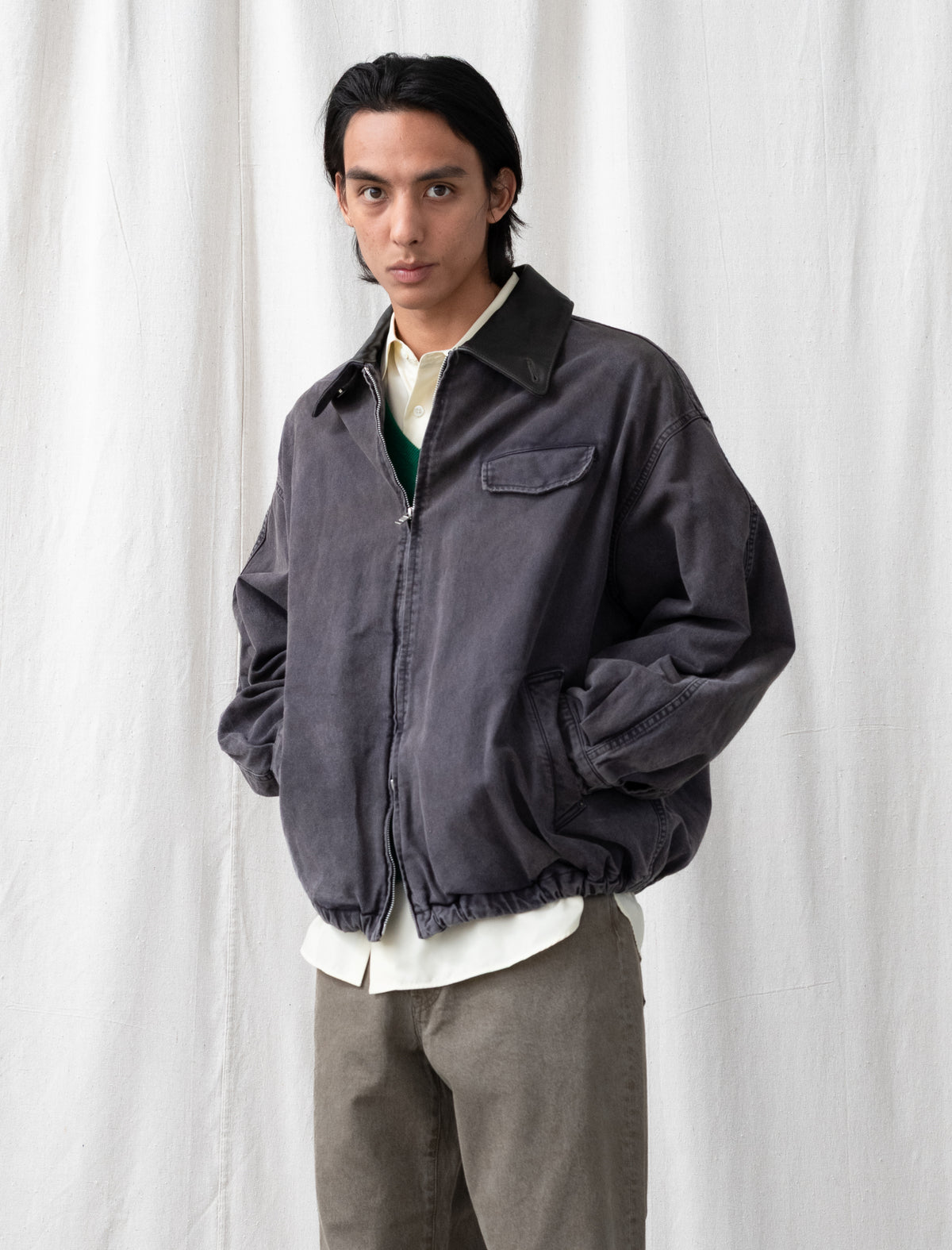 Sulfur Dyed Whipcord Vintage Jacket (Black)