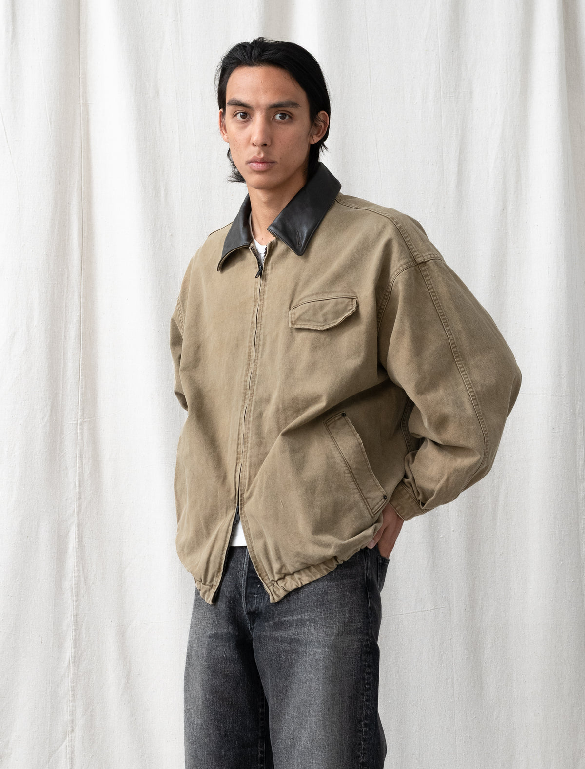 Sulfur Dyed Whipcord Vintage Jacket (Khaki)