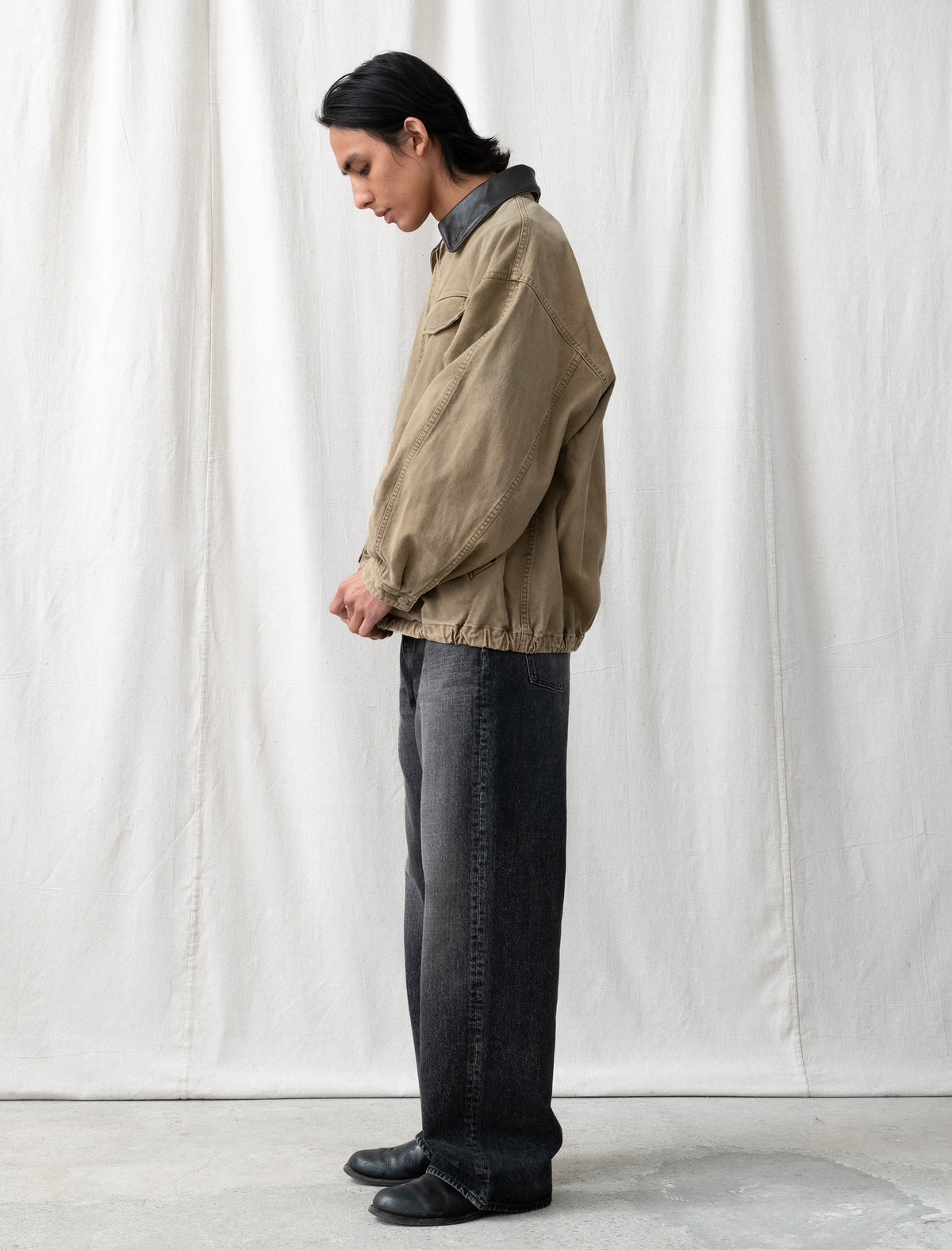 Loose Denim Pants (Black)