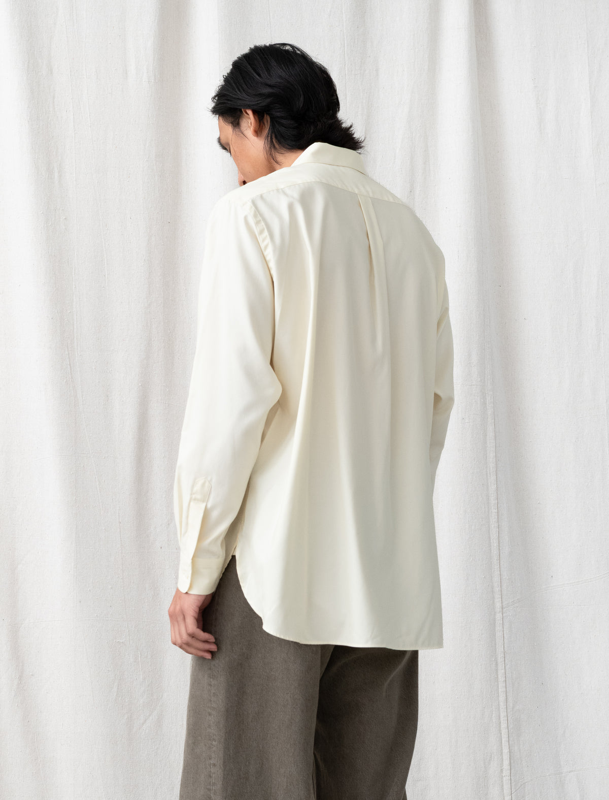 Pima Cotton Oversized Regular Collar Shirt (Yellow)