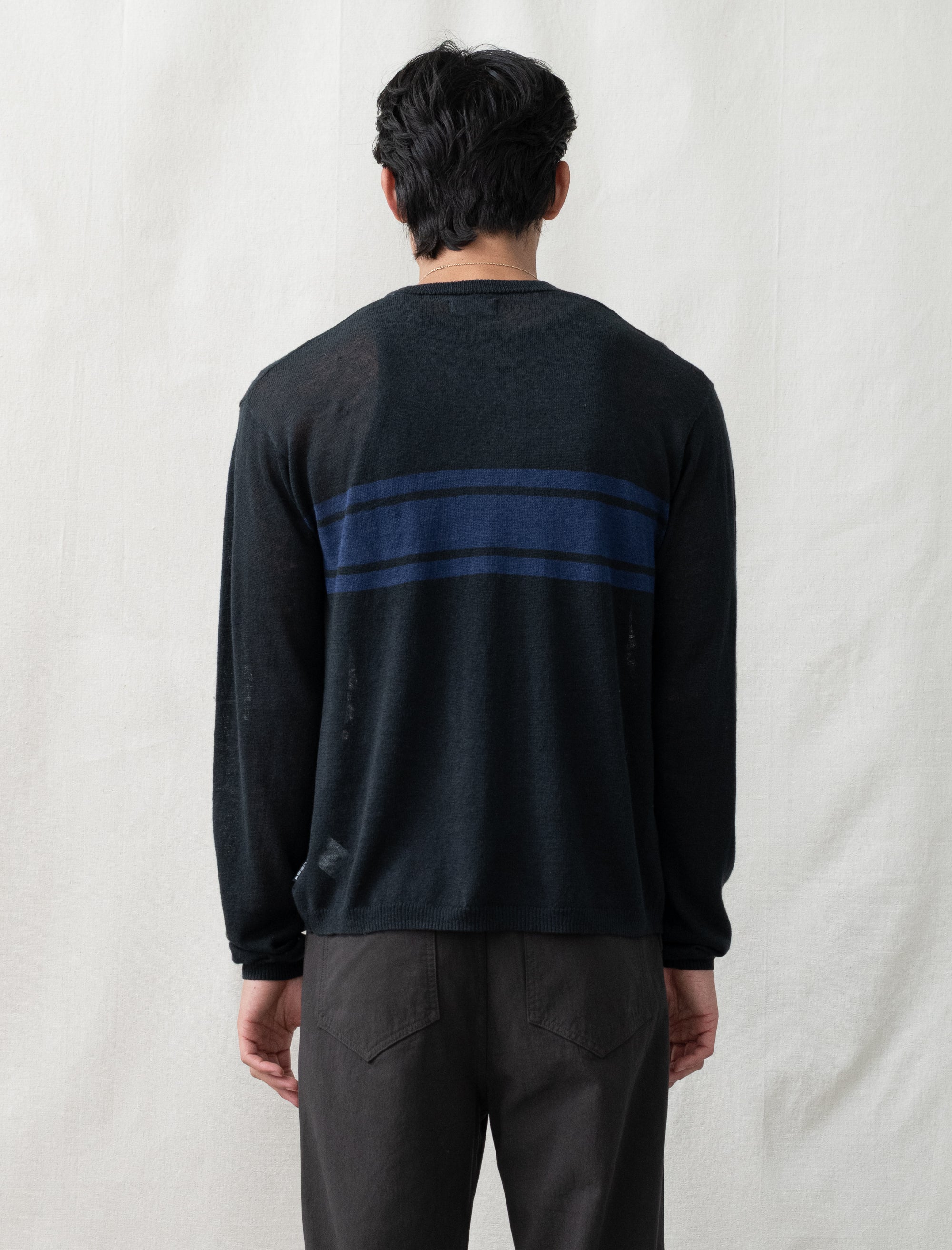Striped Long Sleeve Sweater (Black)