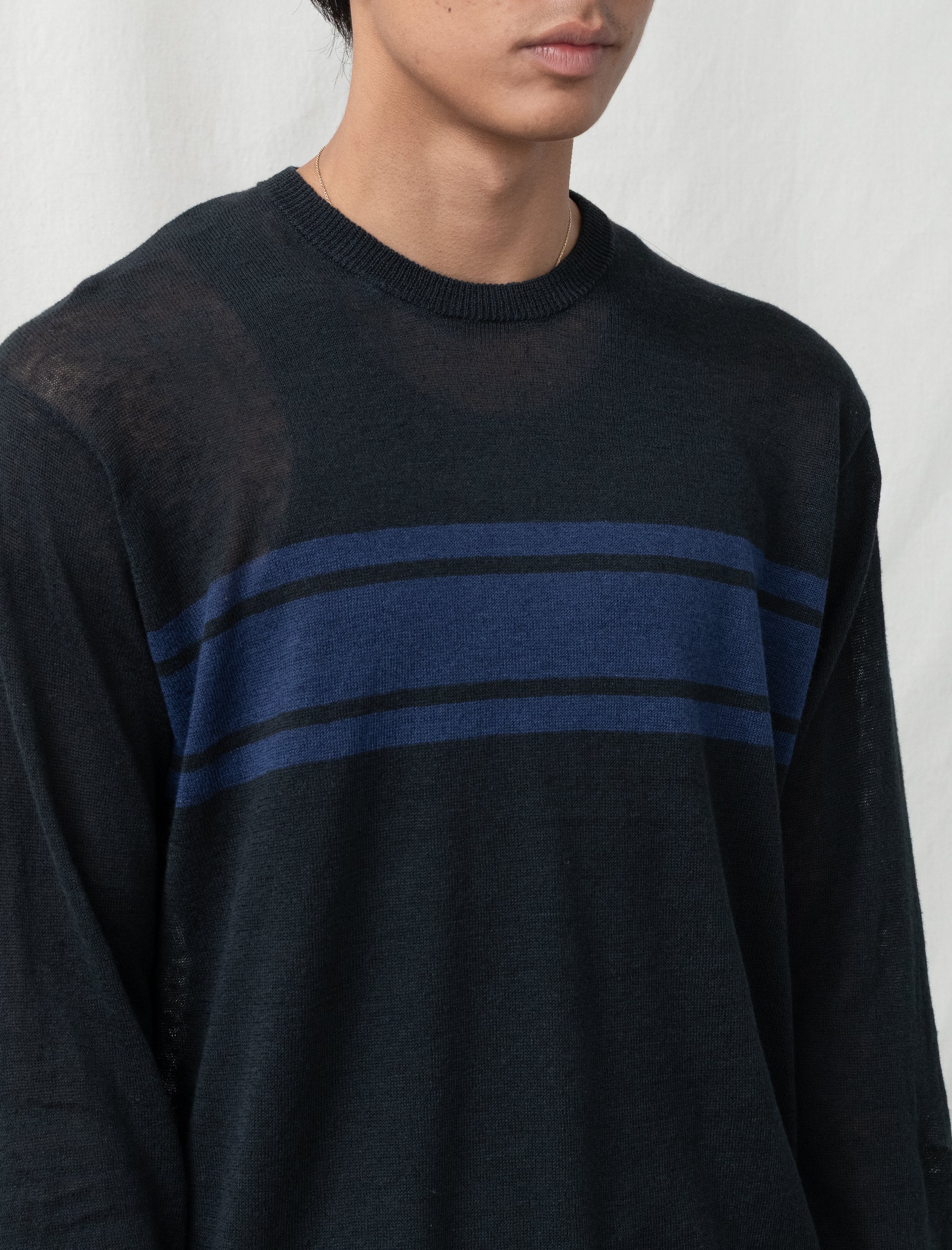 Striped Long Sleeve Sweater (Black)