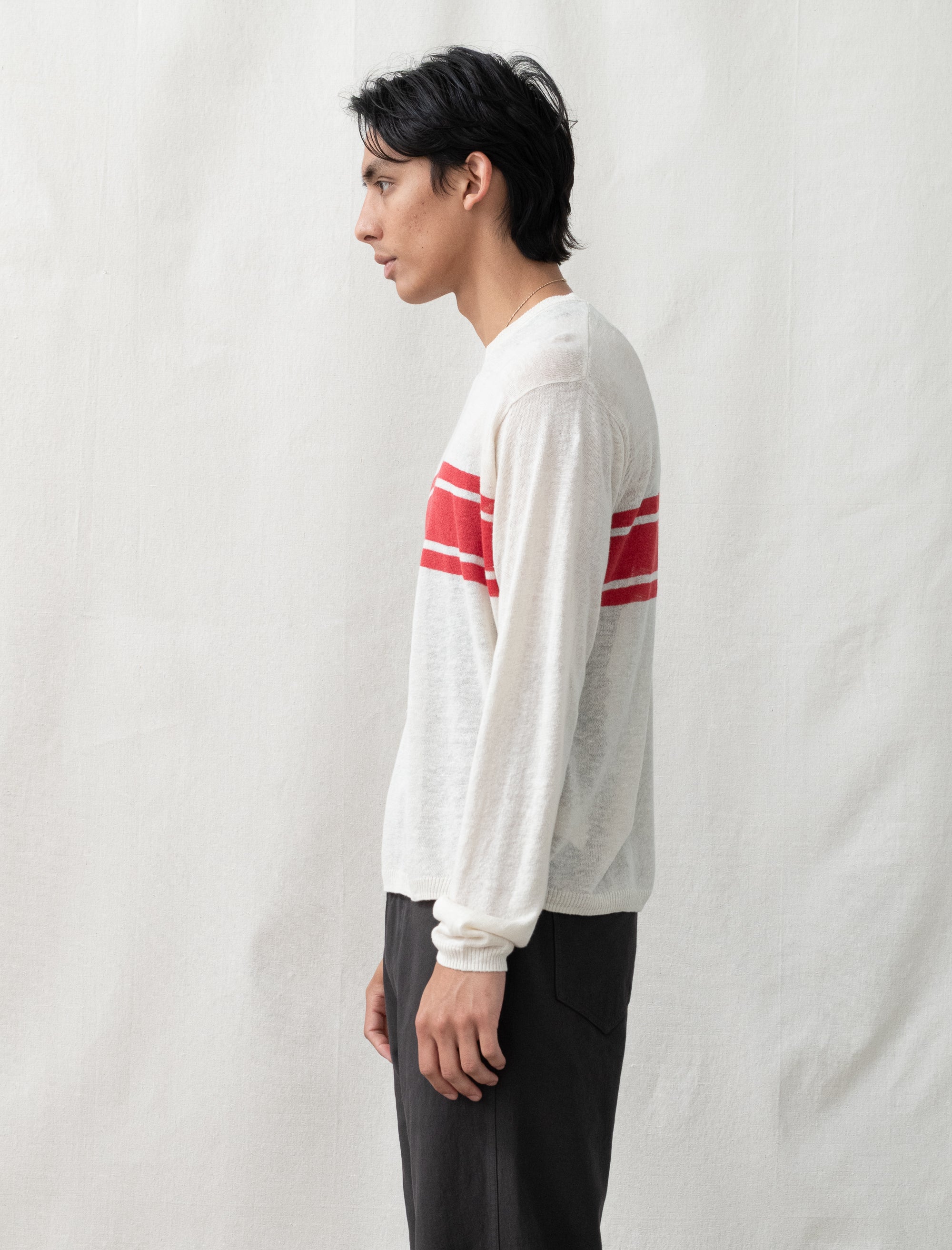 Striped Long Sleeve Sweater (Bone)