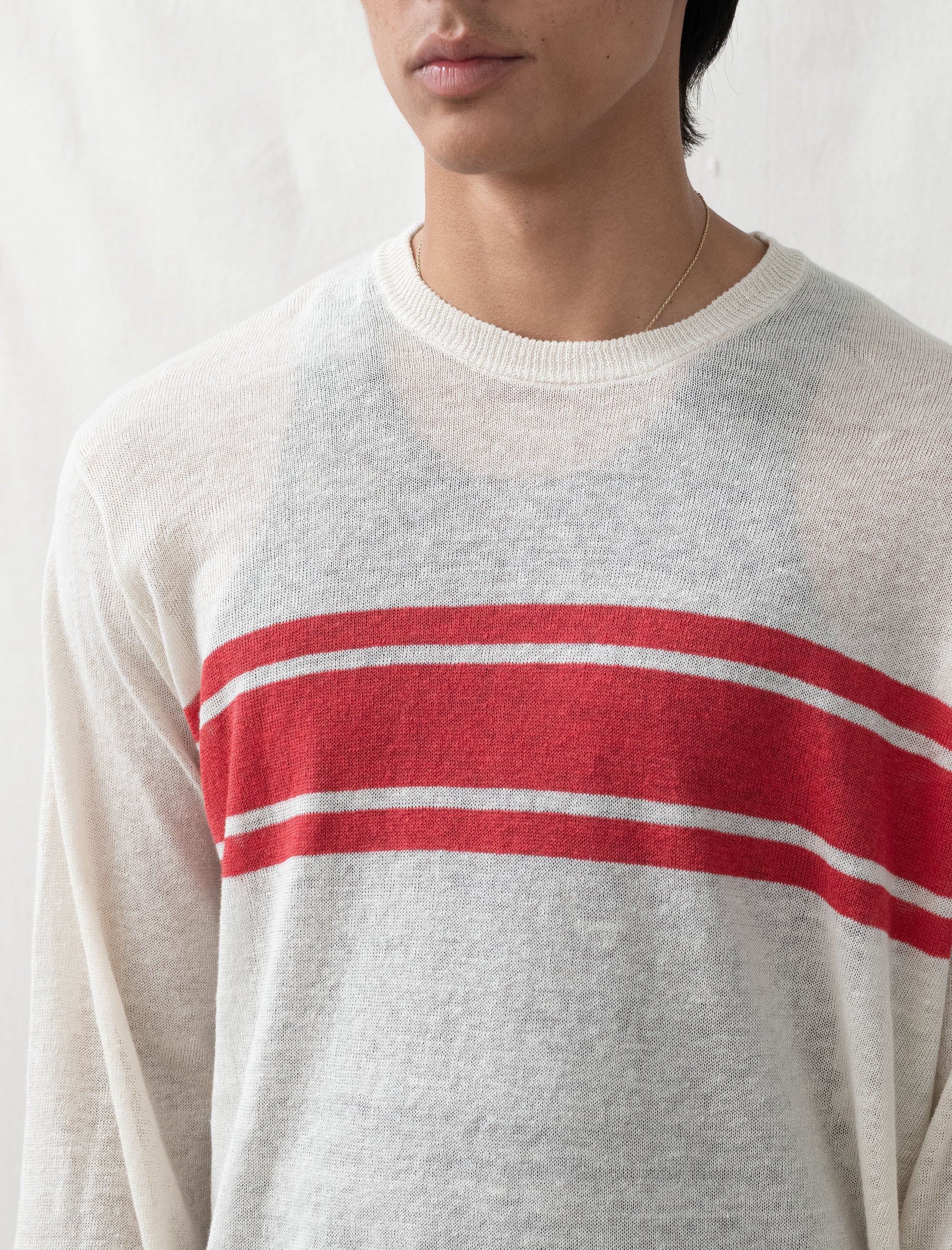 Striped Long Sleeve Sweater (Bone)