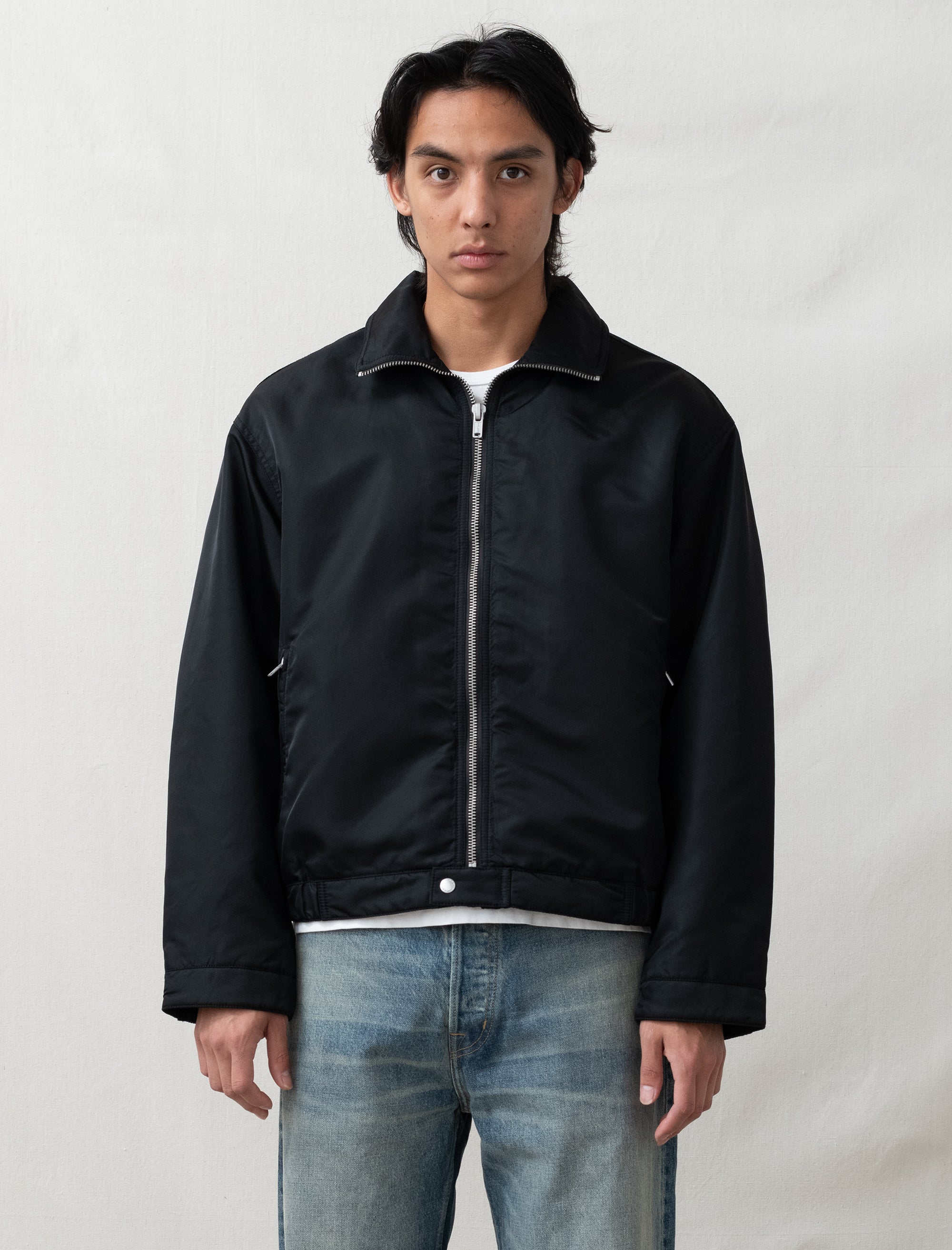  - Pile Lined Zip Jacket (Black)