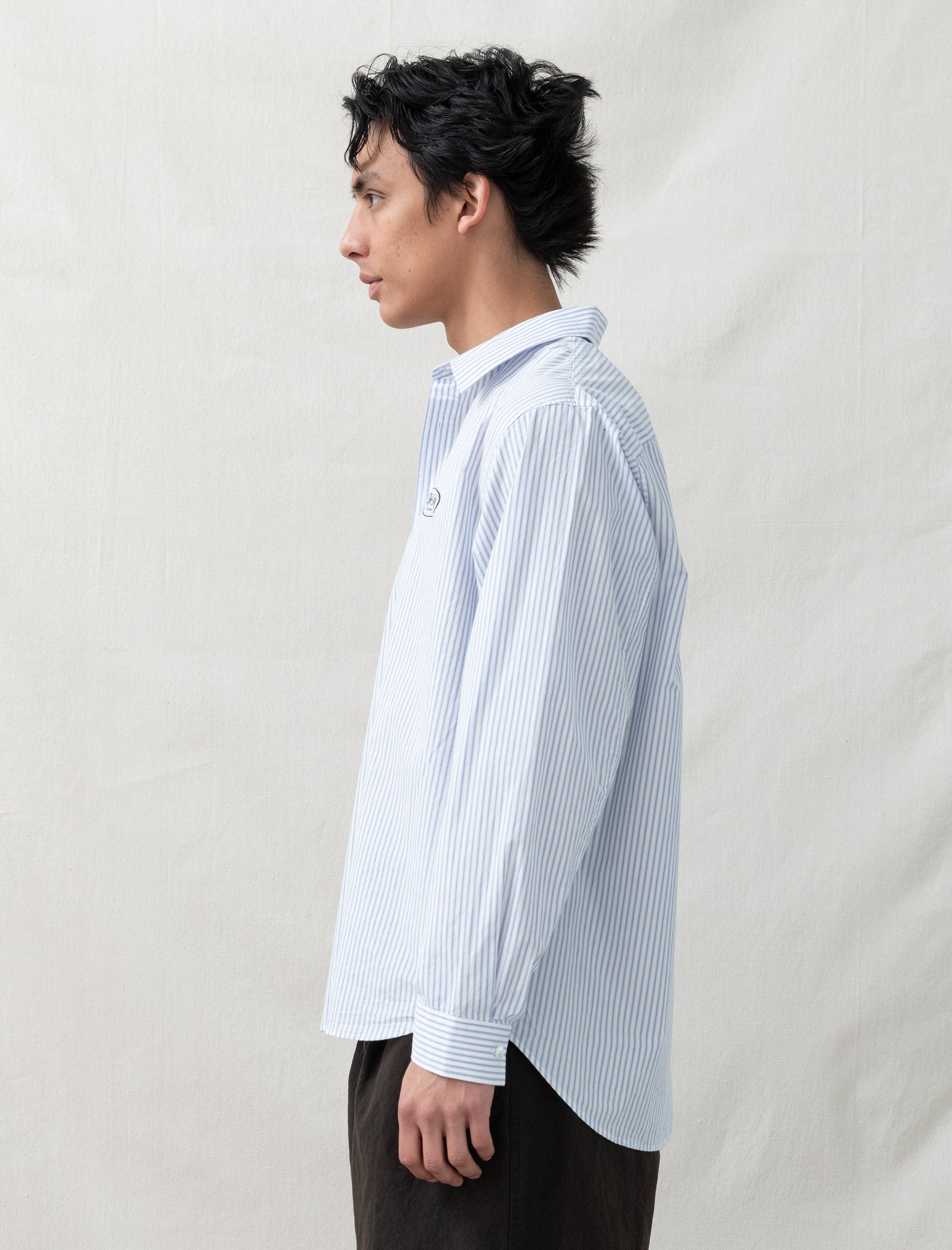 Stüssy Standard L/S Shirt Logo (Blue Stripe) – Bows and Arrows