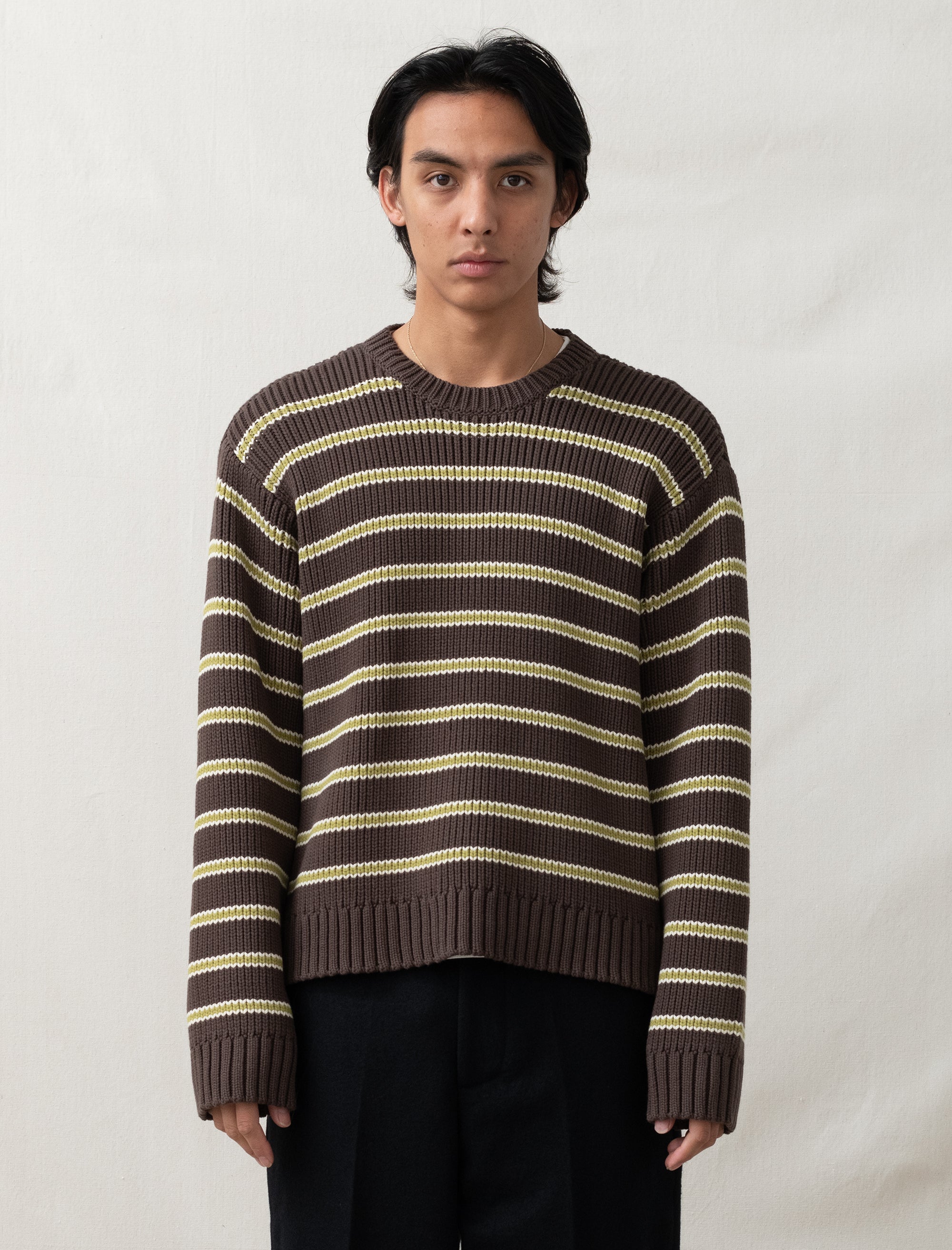  - Striped Sweater (Forest)
