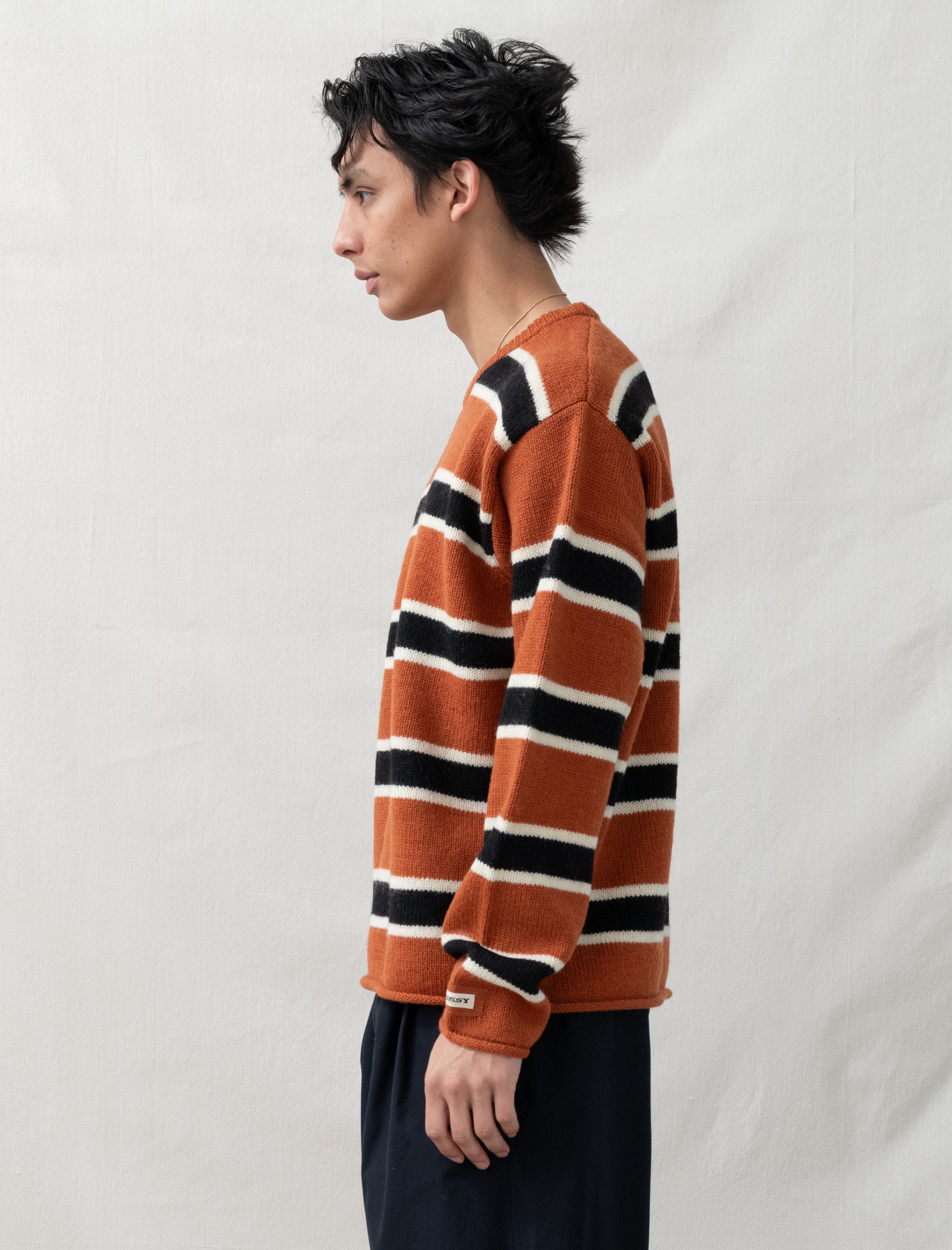 stussy Striped Wool Sweater (Umber)