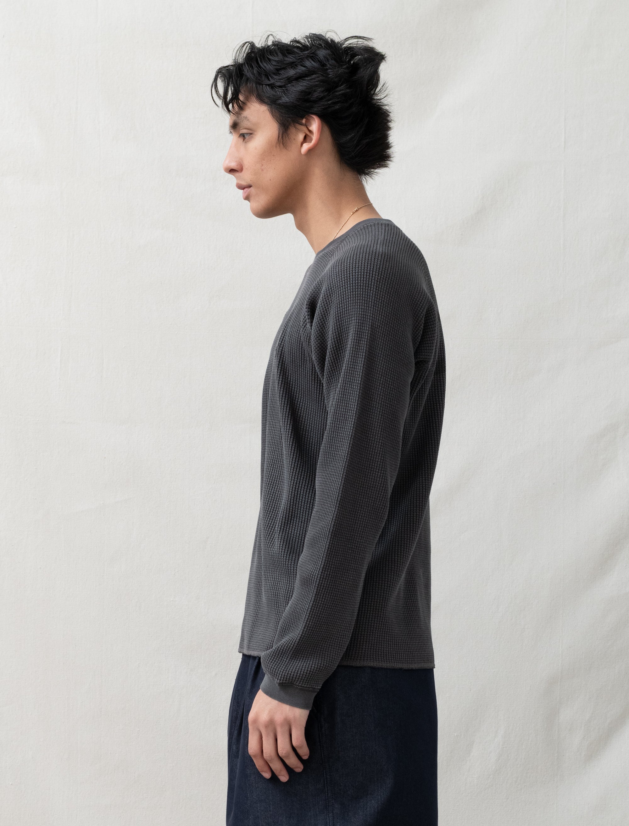 stussy Raglan Thermal Basic Stock (Washed Black)