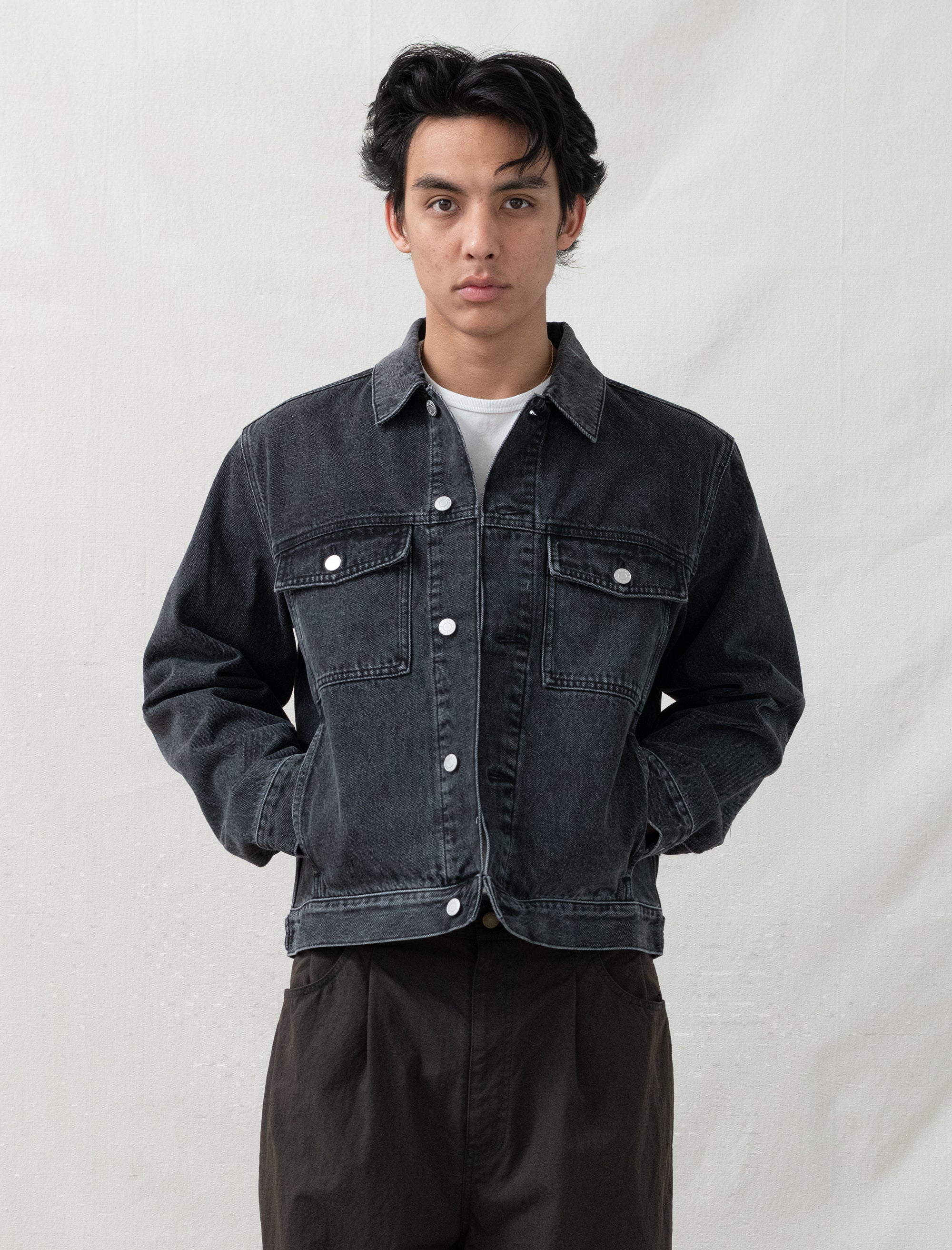 stussy Lined Denim Trucker (Vintage Black)